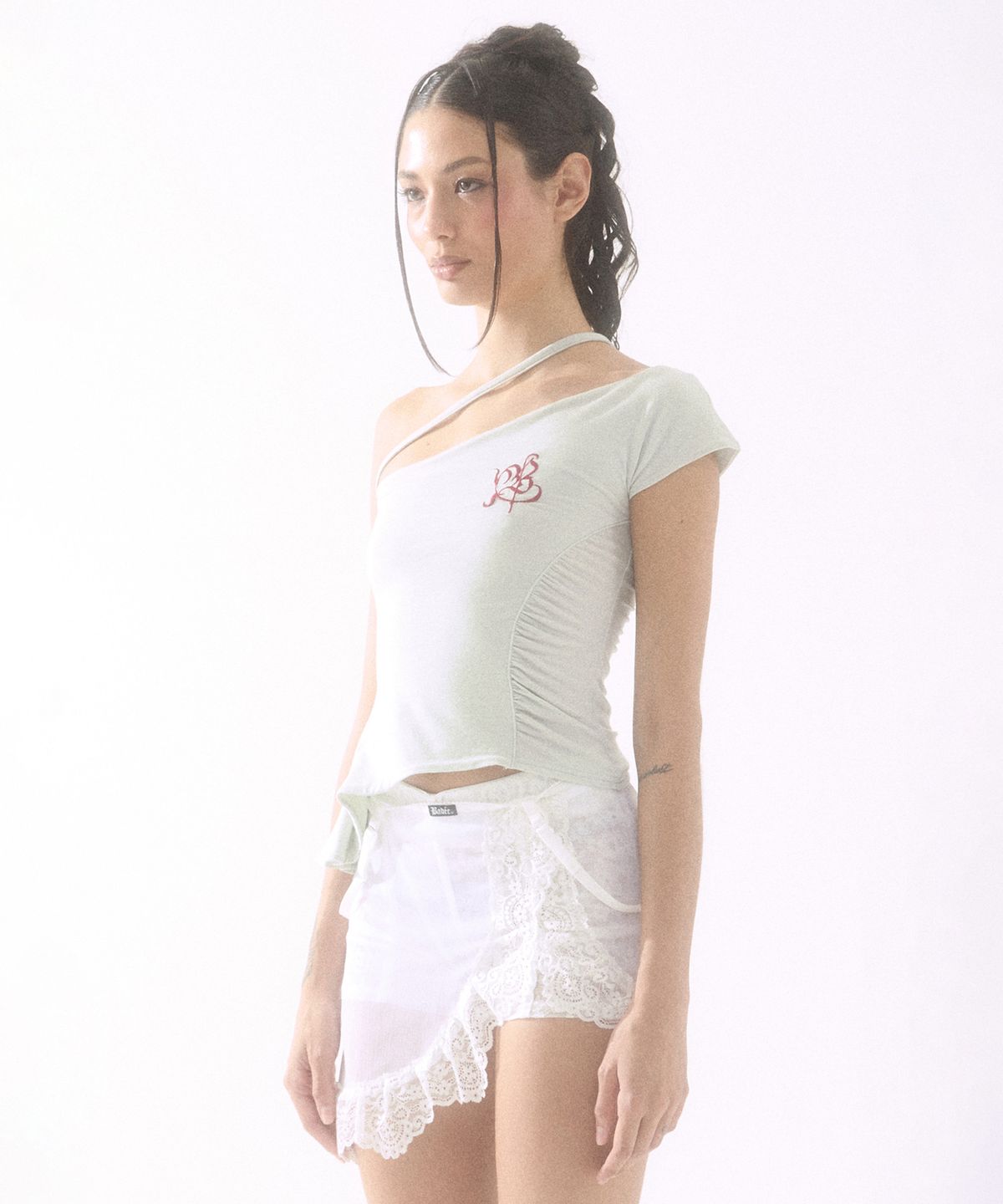 배디(BADEE) One Shoulder Drape Sleeveless Pale Mint