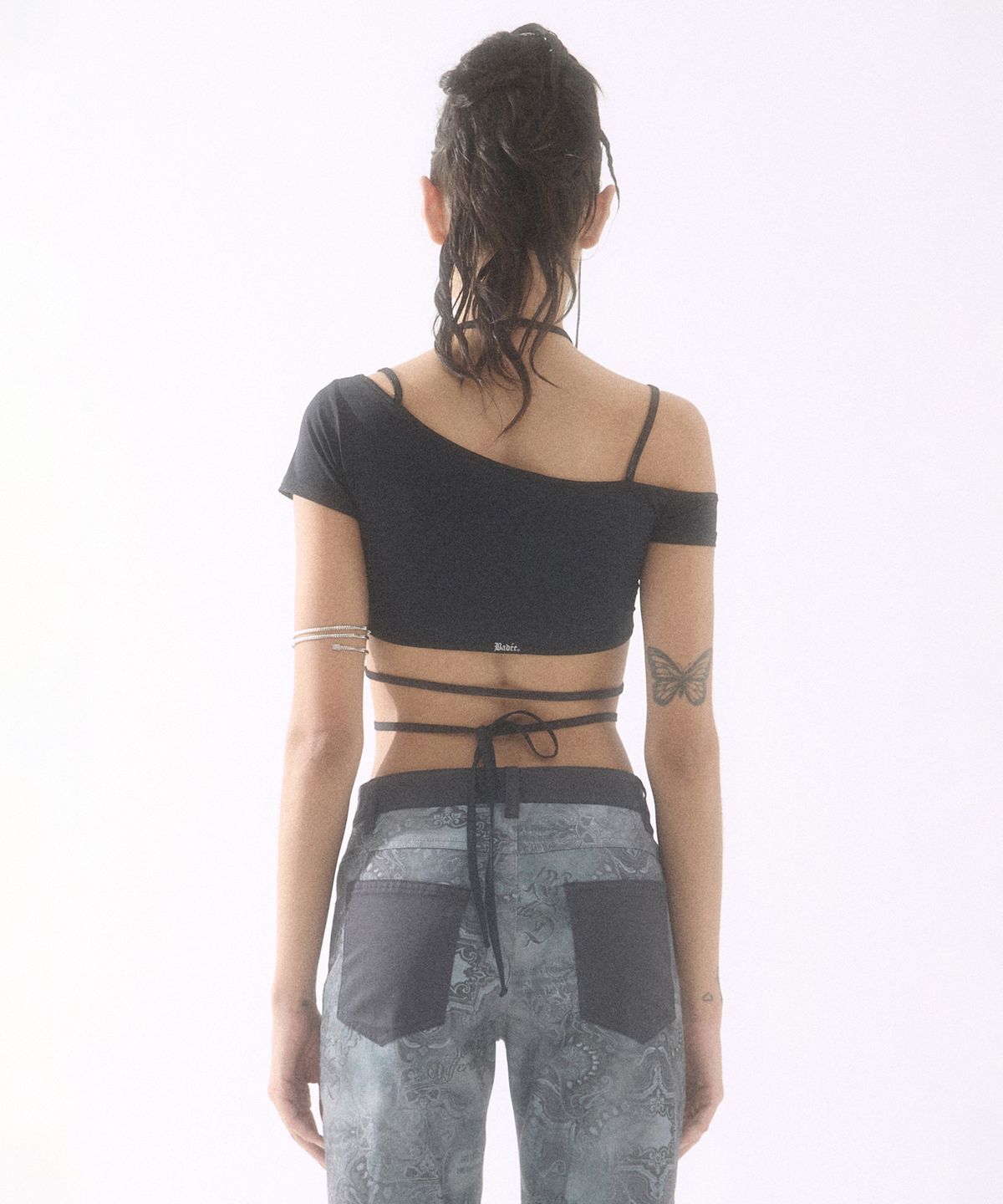 배디(BADEE) Layered Strap Bra Top Black