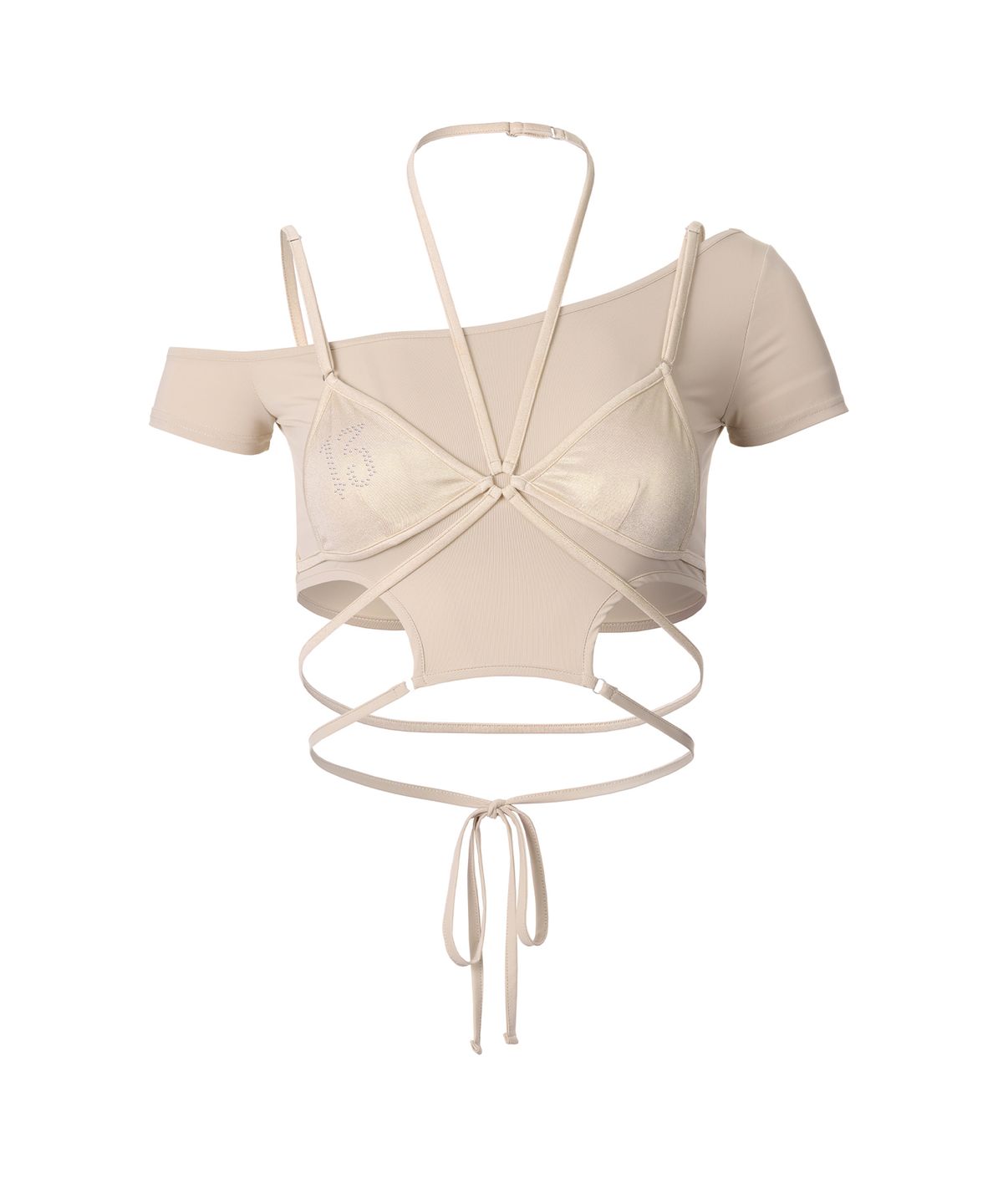 배디(BADEE) Layered Strap Bra Top Sand