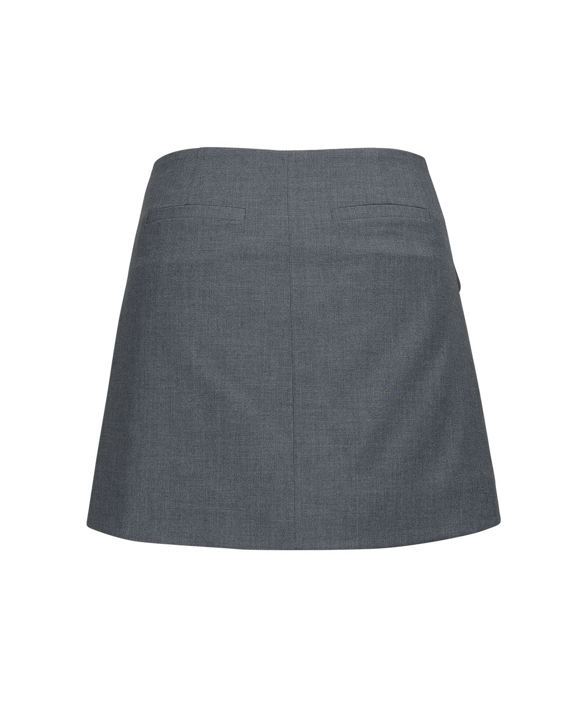 언뮤트(UNMUTE) TAILORED MINI WRAP SKIRT(GREY)