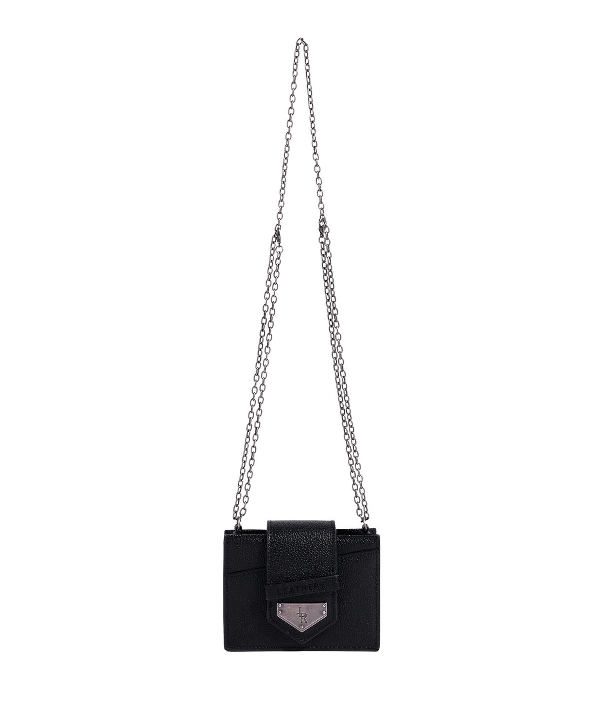 레더리(LEATHERY) 체인 미니 카우 레더 백 [BLACK]