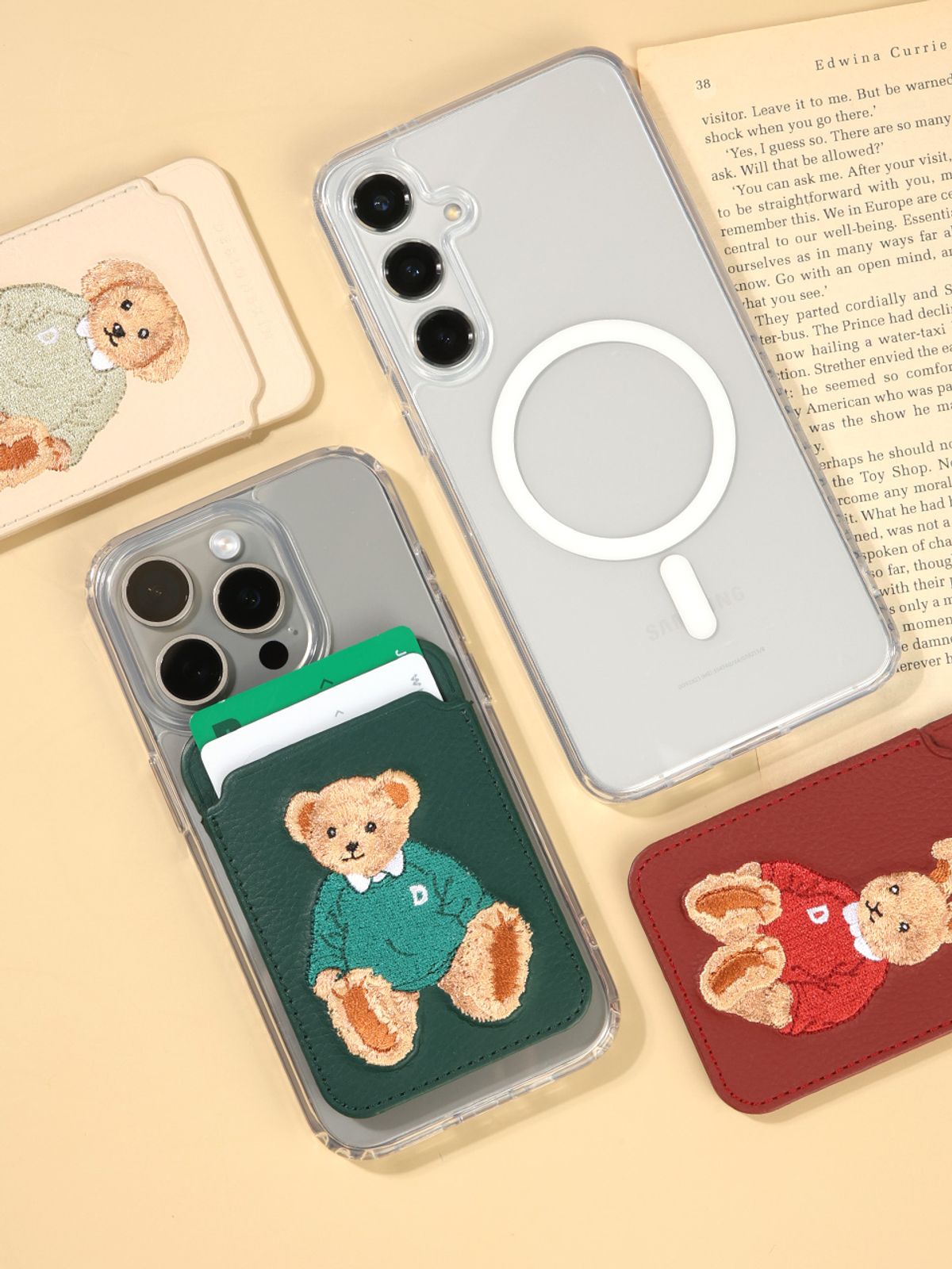 디자인스킨(DESIGNSKIN) 맥세이프 카드 지갑 -클래식/그린 베어