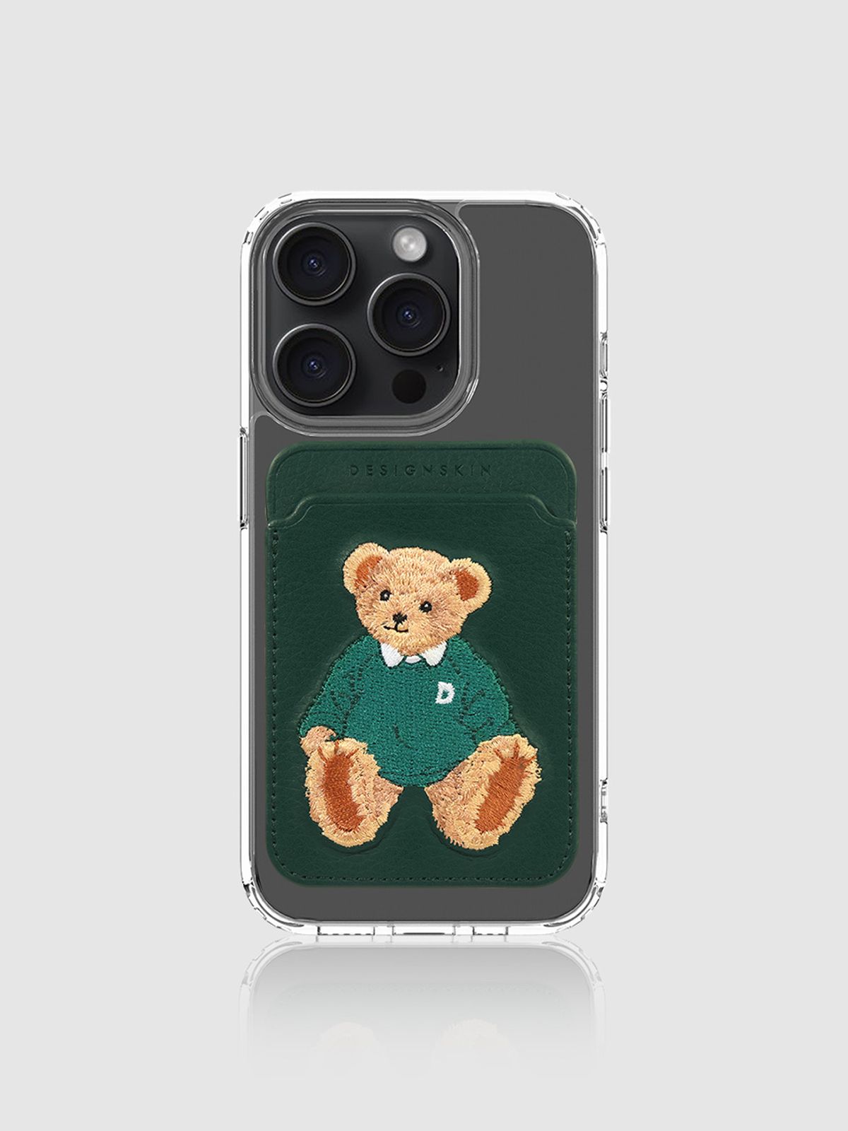 디자인스킨(DESIGNSKIN) 맥세이프 카드 지갑 -클래식/그린 베어
