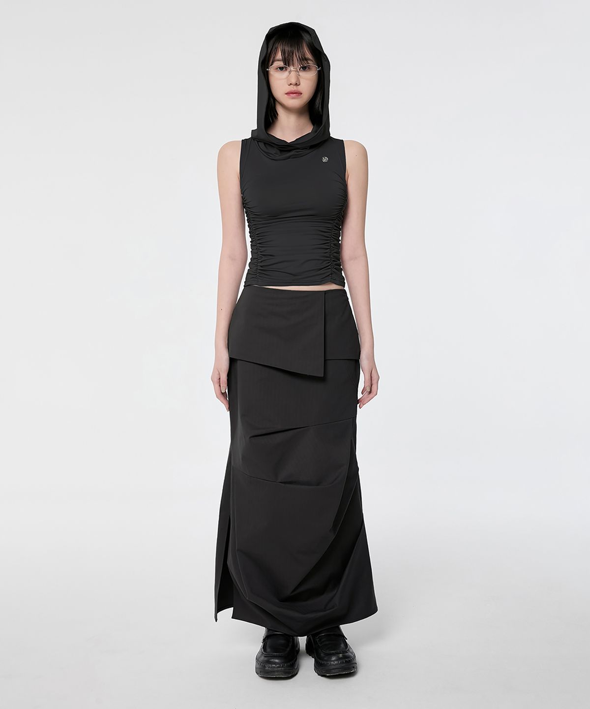 플레어업(FLAREUP) Hooded High Neck Sleeveless (FL-125_Black)