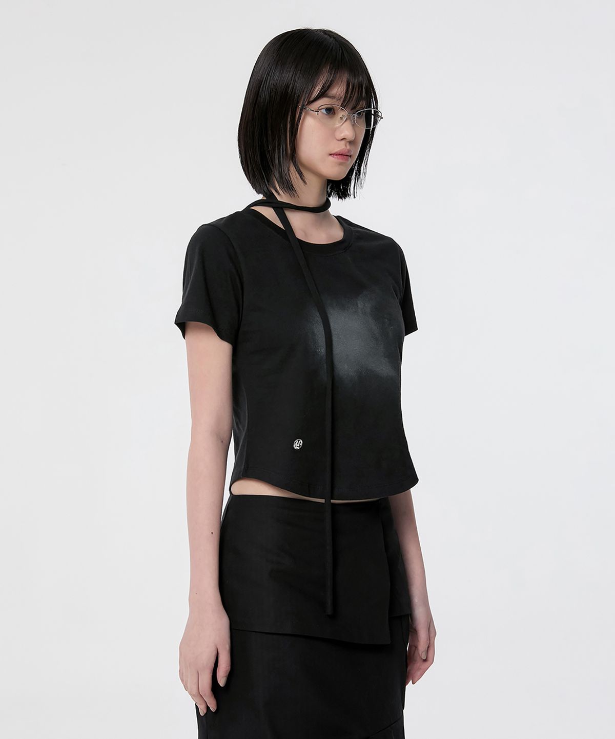 플레어업(FLAREUP) Vanish Tie Scarf T-Shirt (FL-114_Black)