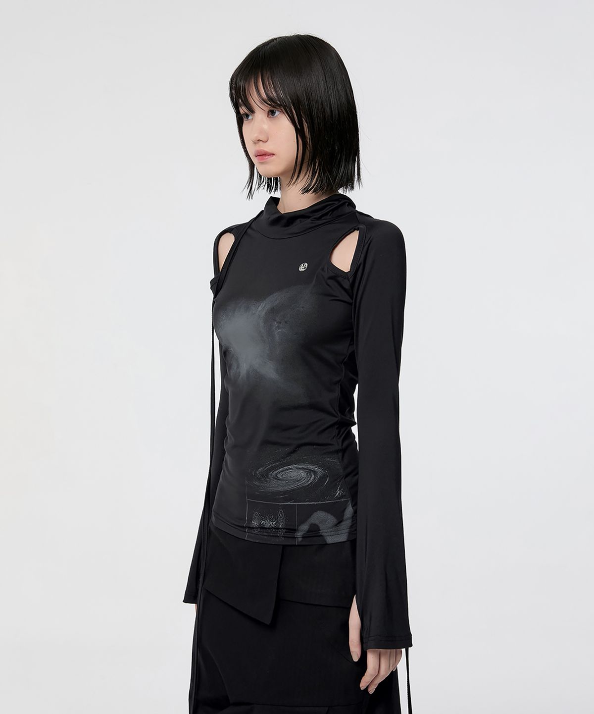 플레어업(FLAREUP) Cut-out Turtleneck Long Sleeve (FL-112_Black)