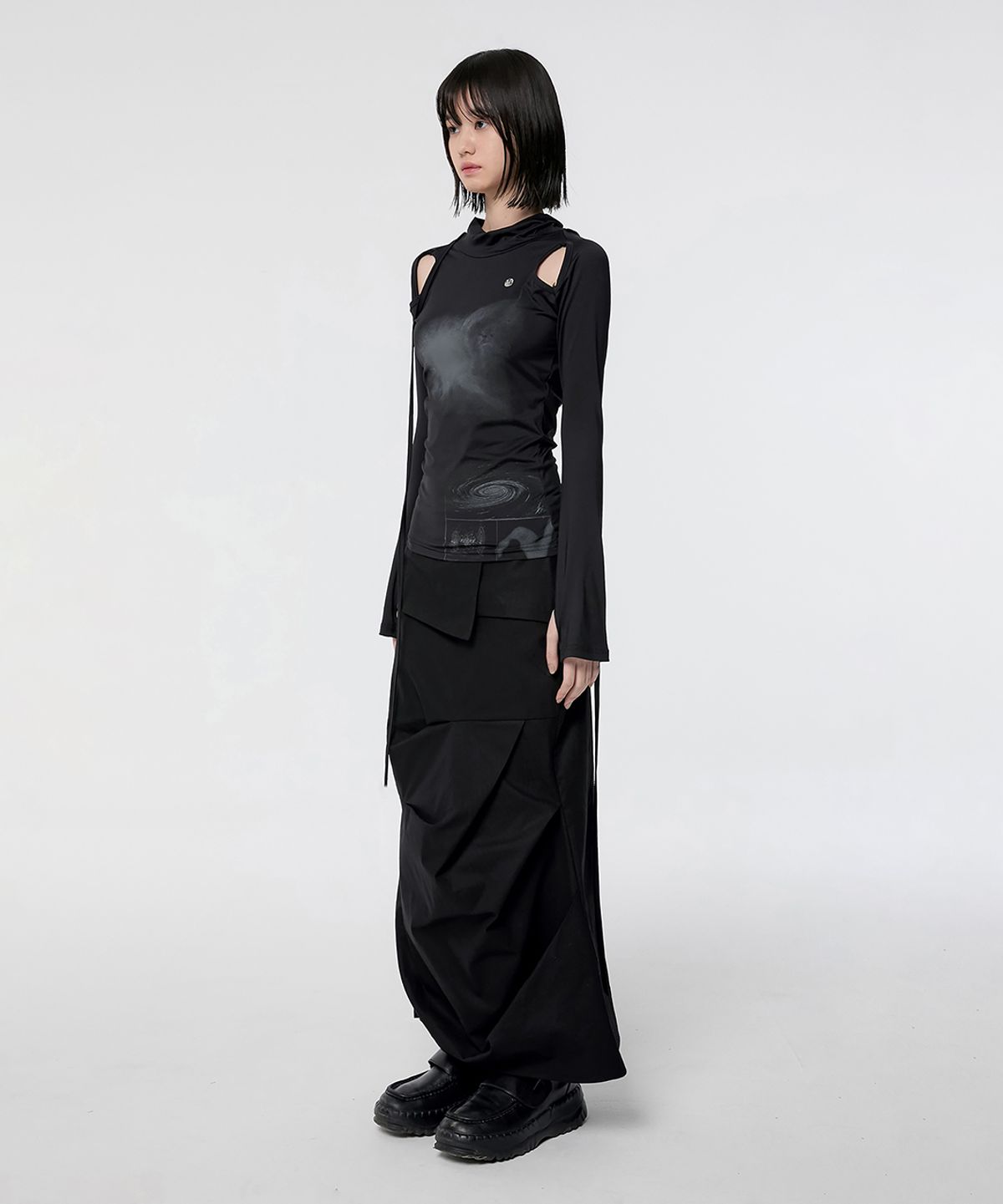 플레어업(FLAREUP) Cut-out Turtleneck Long Sleeve (FL-112_Black)