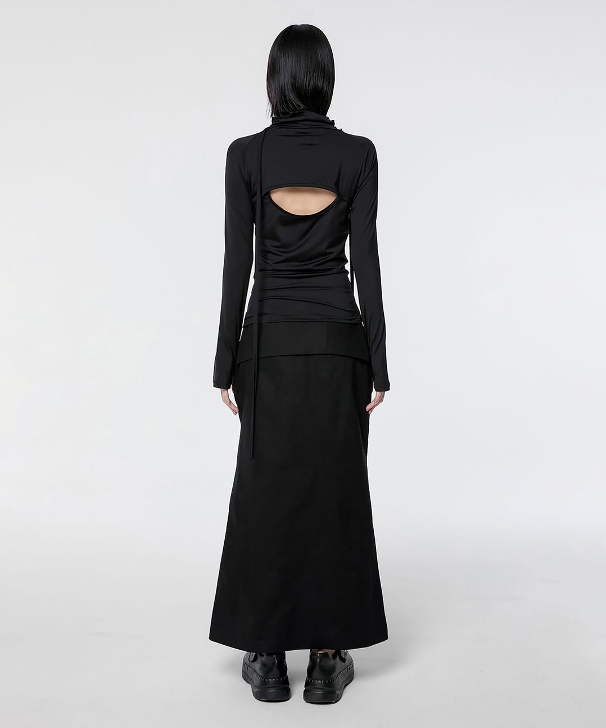플레어업(FLAREUP) Cut-out Turtleneck Long Sleeve (FL-112_Black)