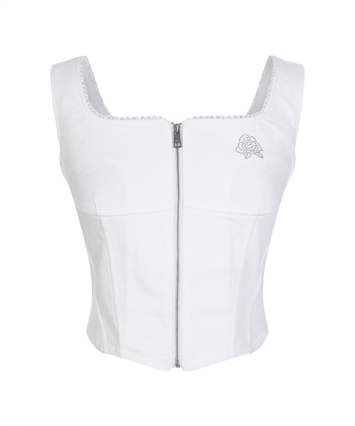 라라폭스(LALAFOX) COLOR BLOCK ZIPPER SLEEVELESS IVORY BQ2BR004