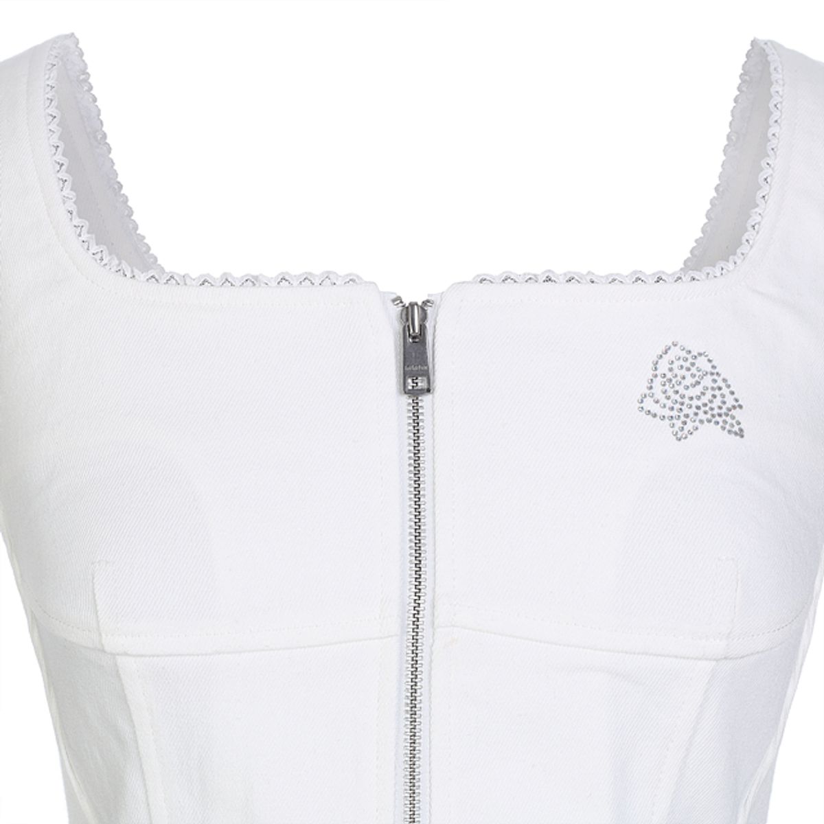 라라폭스(LALAFOX) COLOR BLOCK ZIPPER SLEEVELESS IVORY BQ2BR004