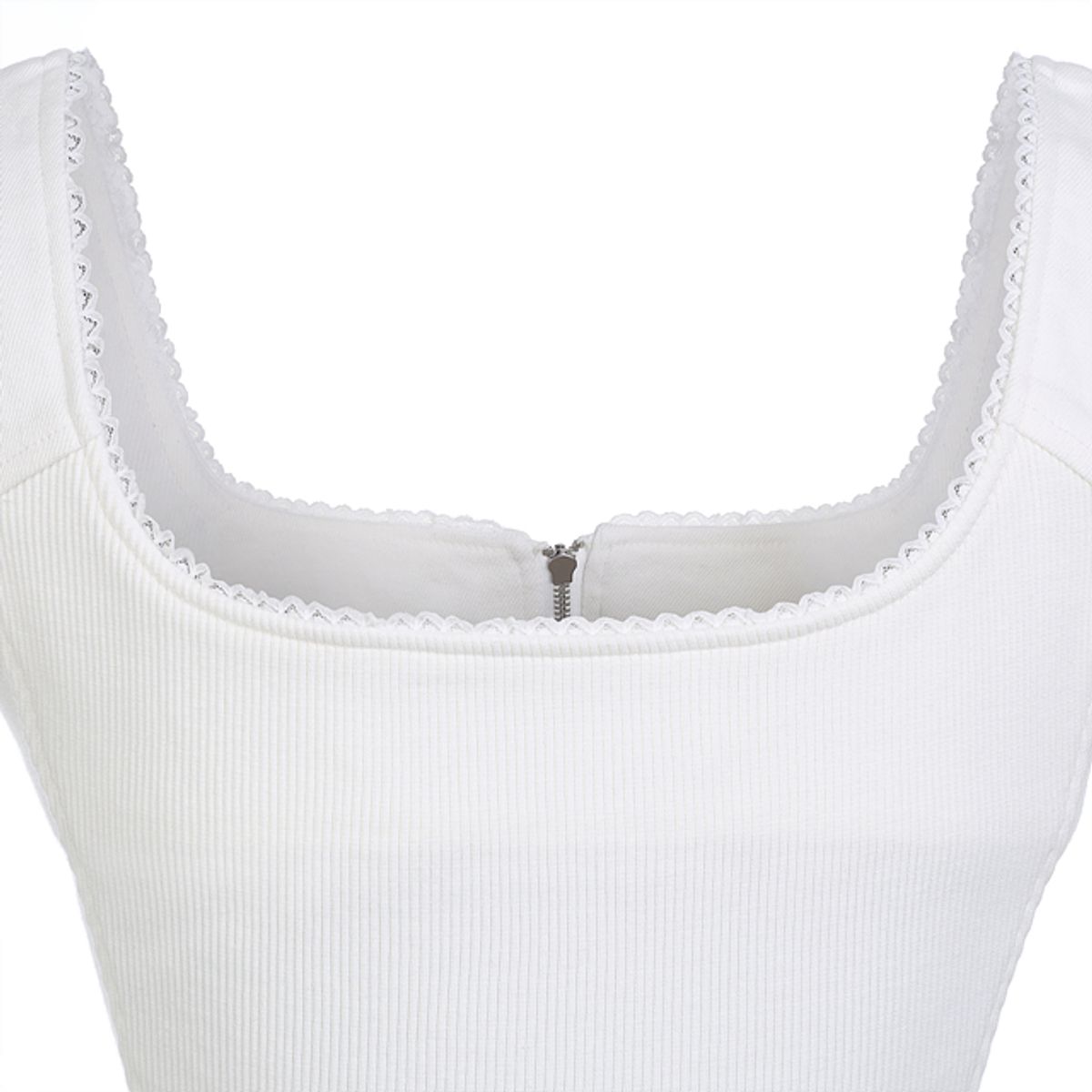 라라폭스(LALAFOX) COLOR BLOCK ZIPPER SLEEVELESS IVORY BQ2BR004