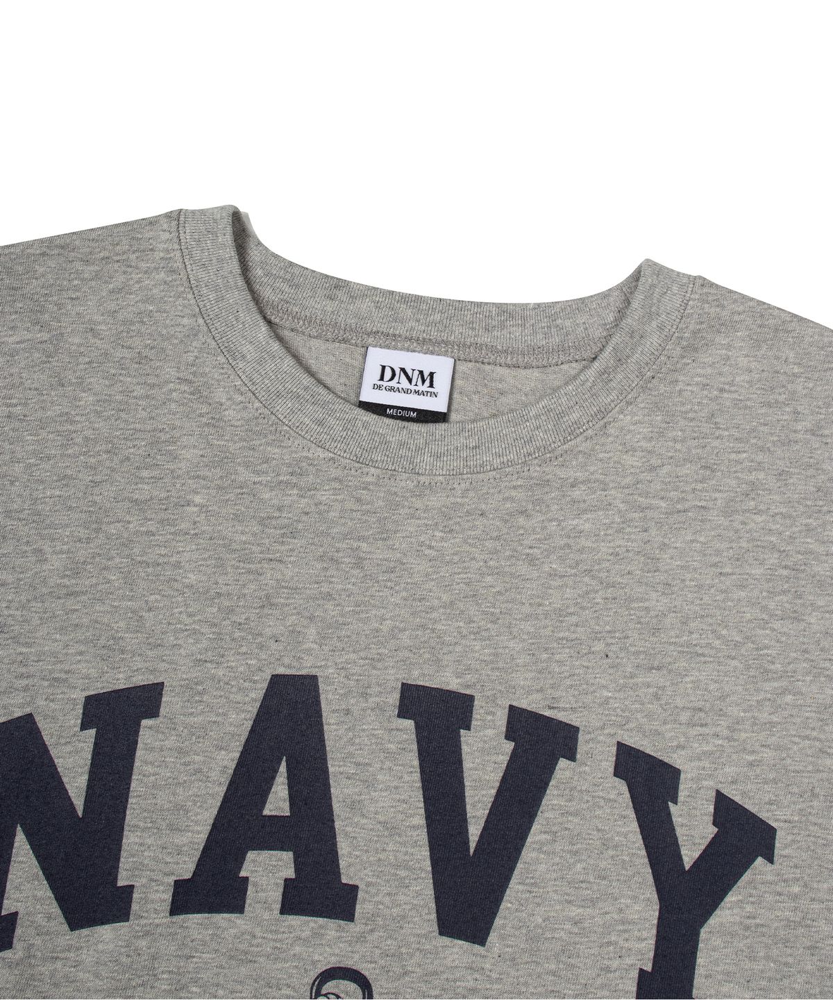 디 그랜드 마틴(DE GRAND MATIN) NAVY LOGO TEE_MELANGE GRAY