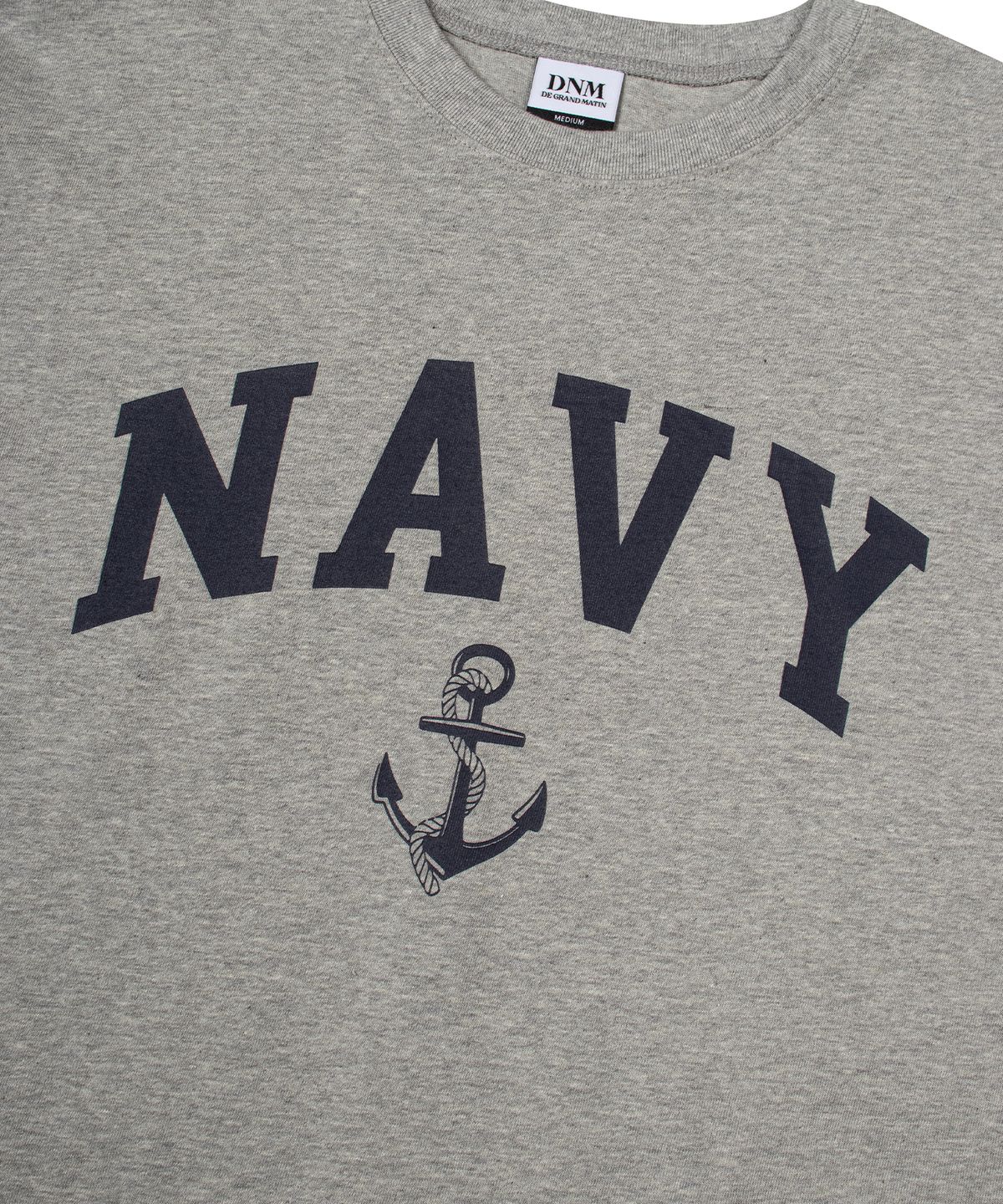 디 그랜드 마틴(DE GRAND MATIN) NAVY LOGO TEE_MELANGE GRAY