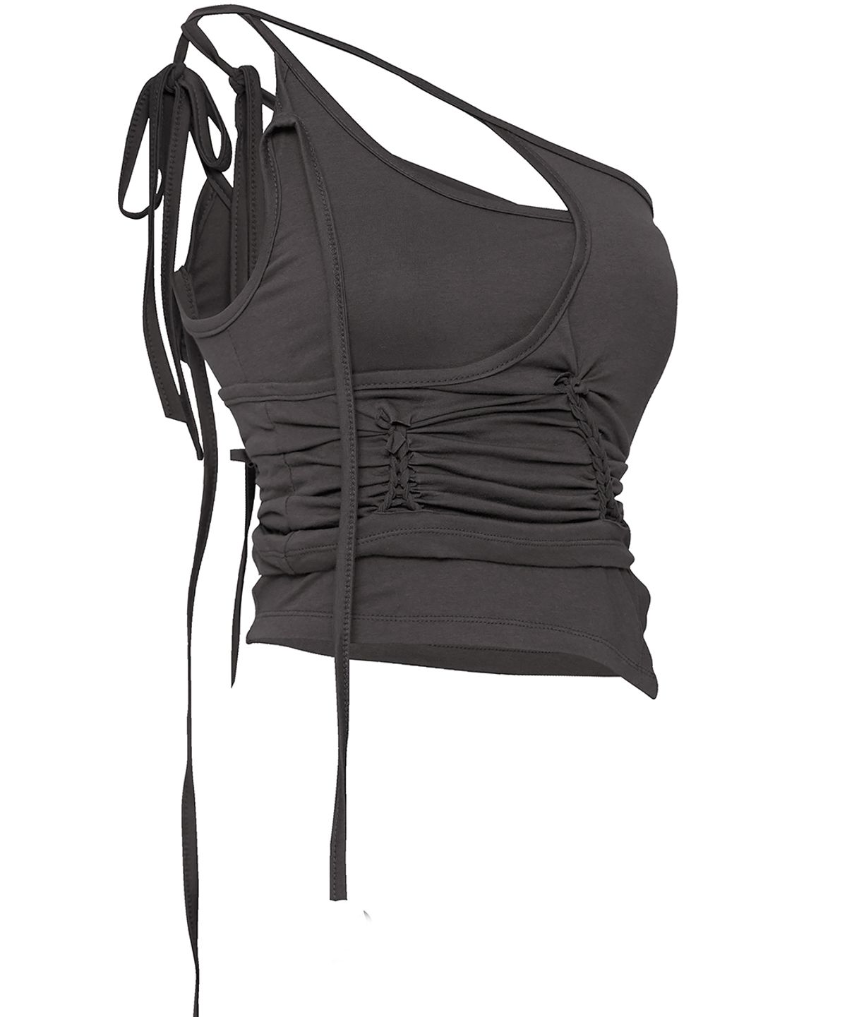 플레어업(FLAREUP) [SET] Handmade Twisted Layered Top (FL-118_Charcoal)