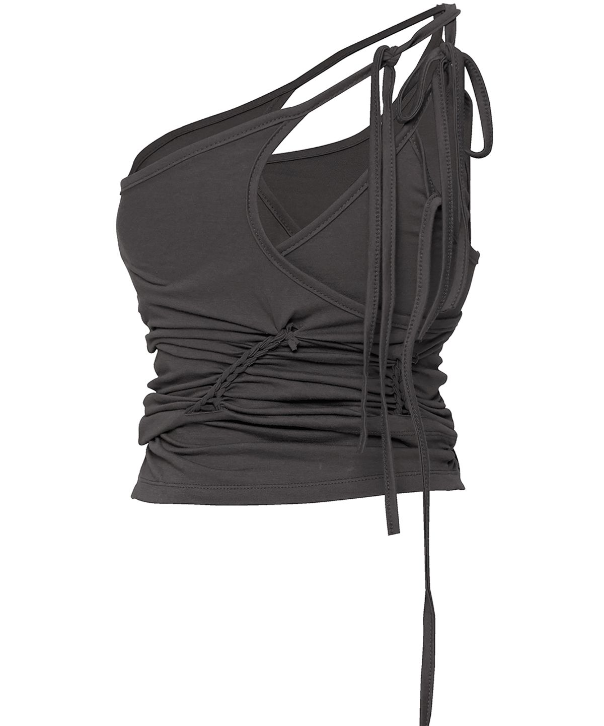 플레어업(FLAREUP) [SET] Handmade Twisted Layered Top (FL-118_Charcoal)