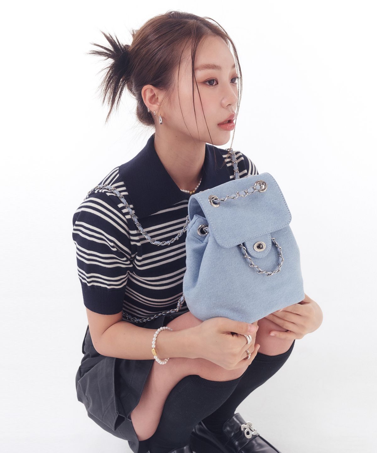 아노에틱(ANOETIC) ANC CLASSIC BACKPACK_DENIM/LIGHT BLUE