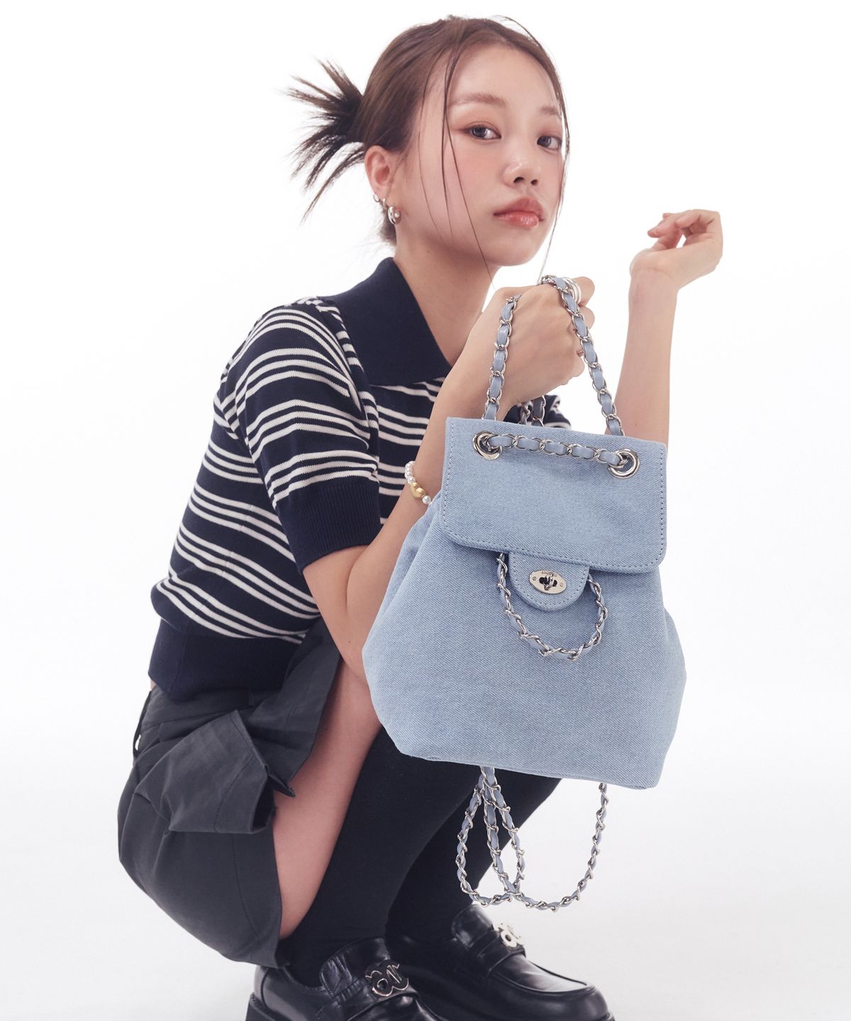아노에틱(ANOETIC) ANC CLASSIC BACKPACK_DENIM/LIGHT BLUE