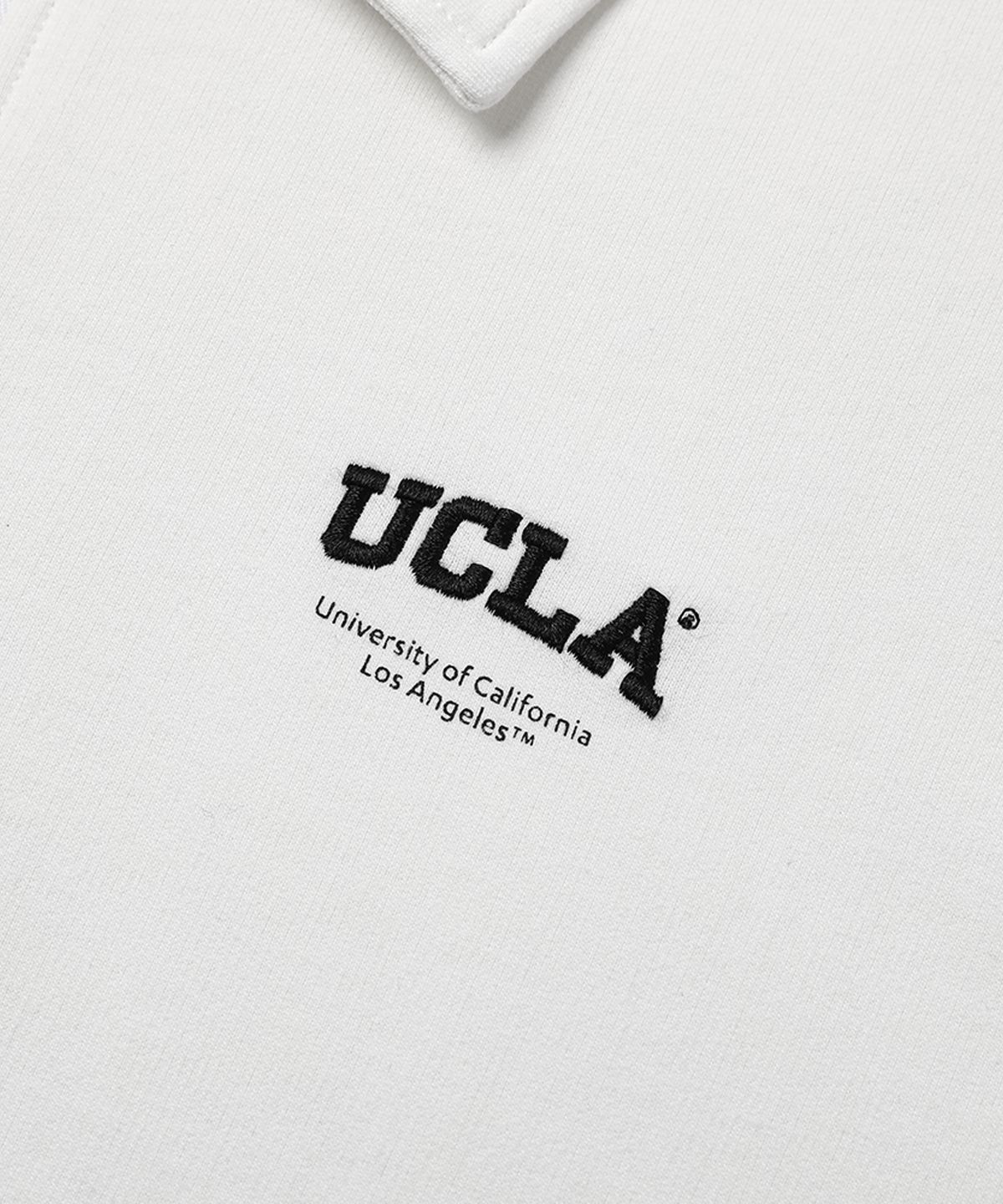 유씨엘에이(UCLA) 남녀공용 미니쮸리 칼라 반집업 반팔 티셔츠[O-WHITE](UA4ST91_33)