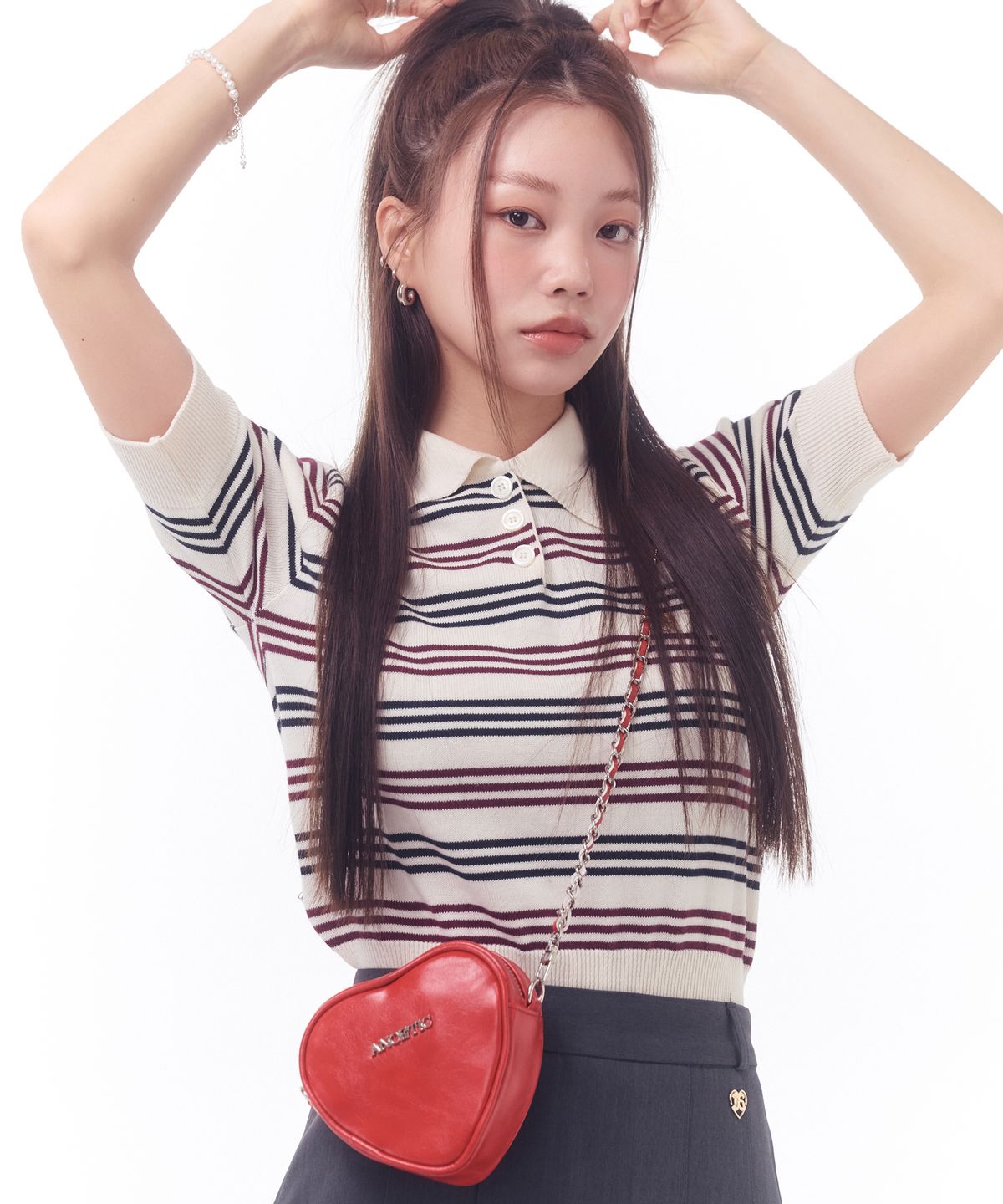 아노에틱(ANOETIC) HEART CHAIN MINI BAG_RED