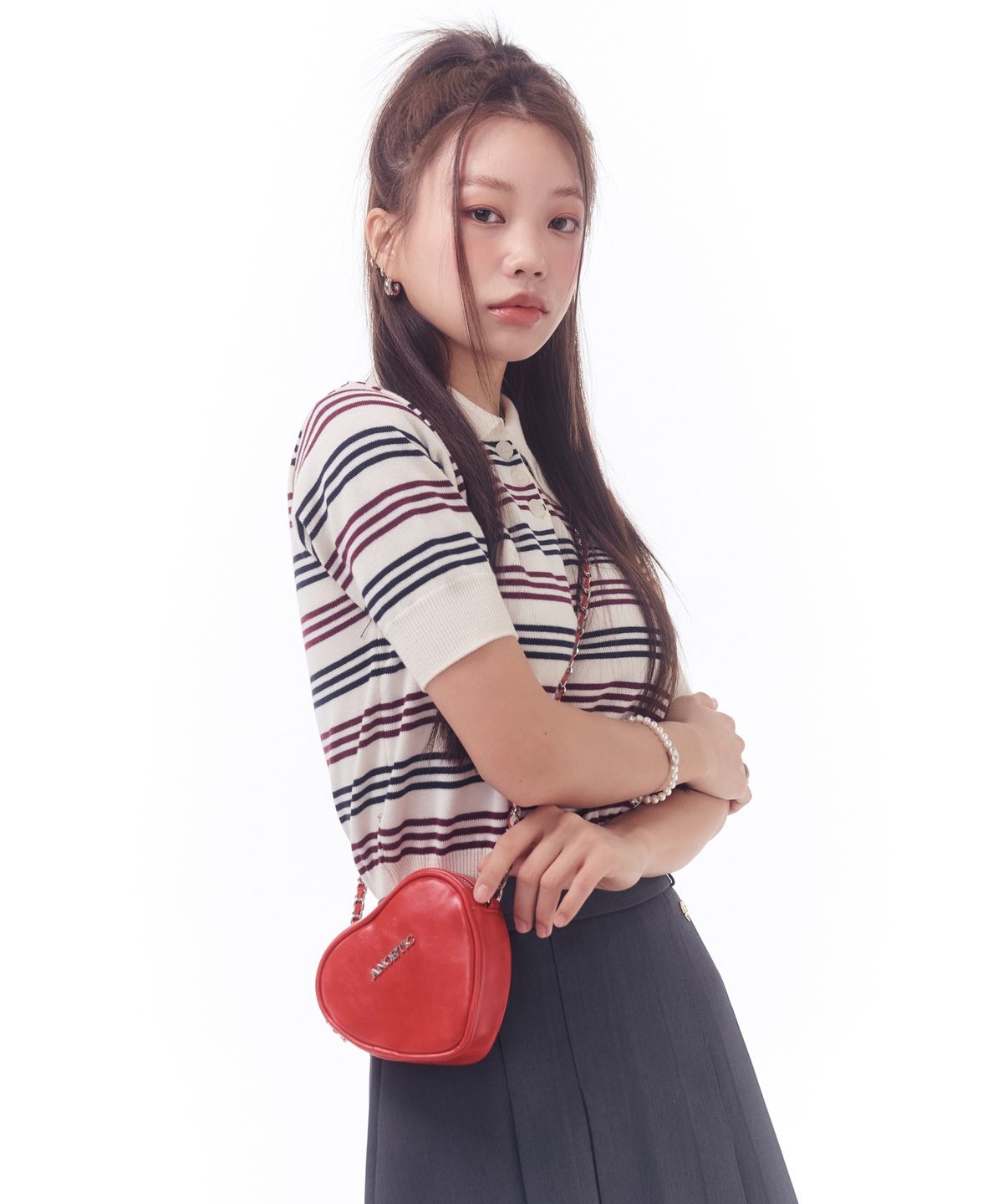 아노에틱(ANOETIC) HEART CHAIN MINI BAG_RED