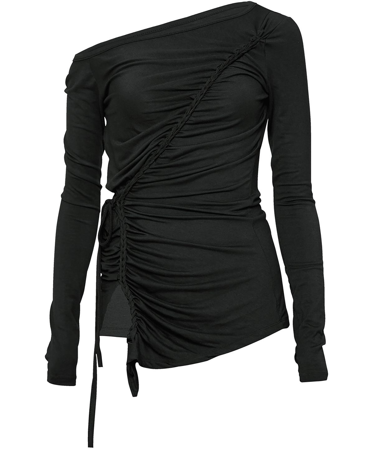 플레어업(FLAREUP) Handmade Twisted One-Shoulder Long Sleeve (FL-117_Black)