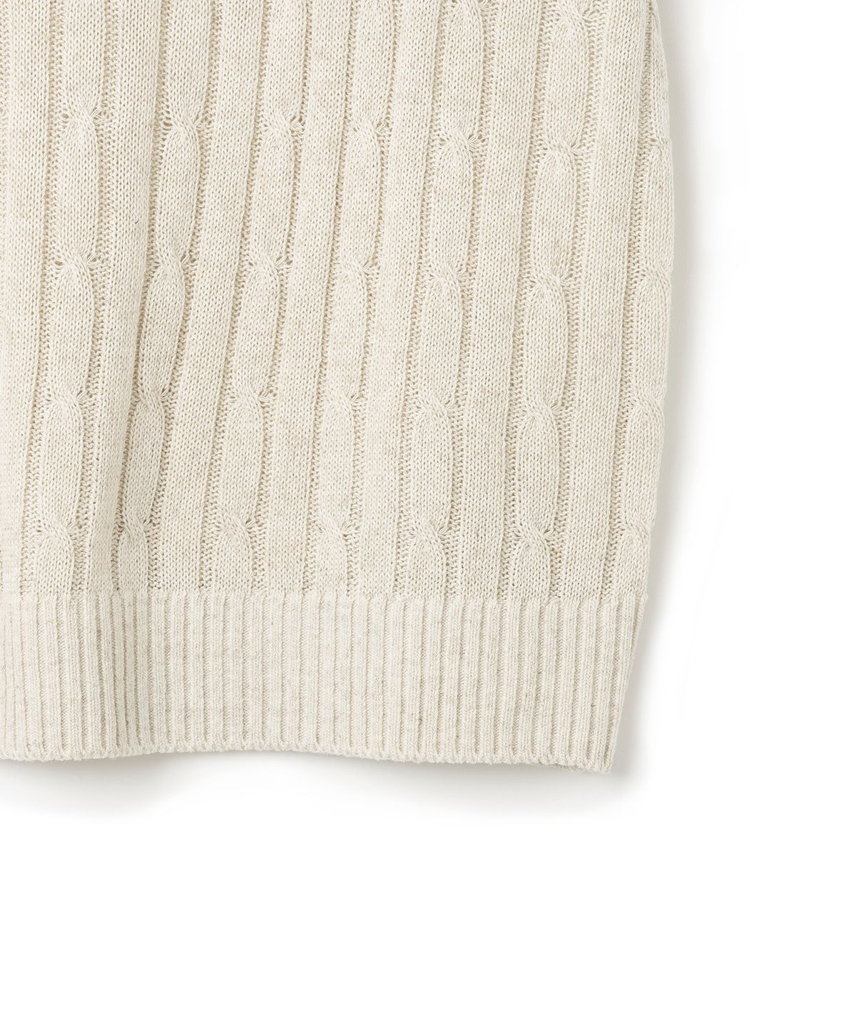니티드(KNITTED) 린넨 케이블 카라 하프 니트 OATMEAL