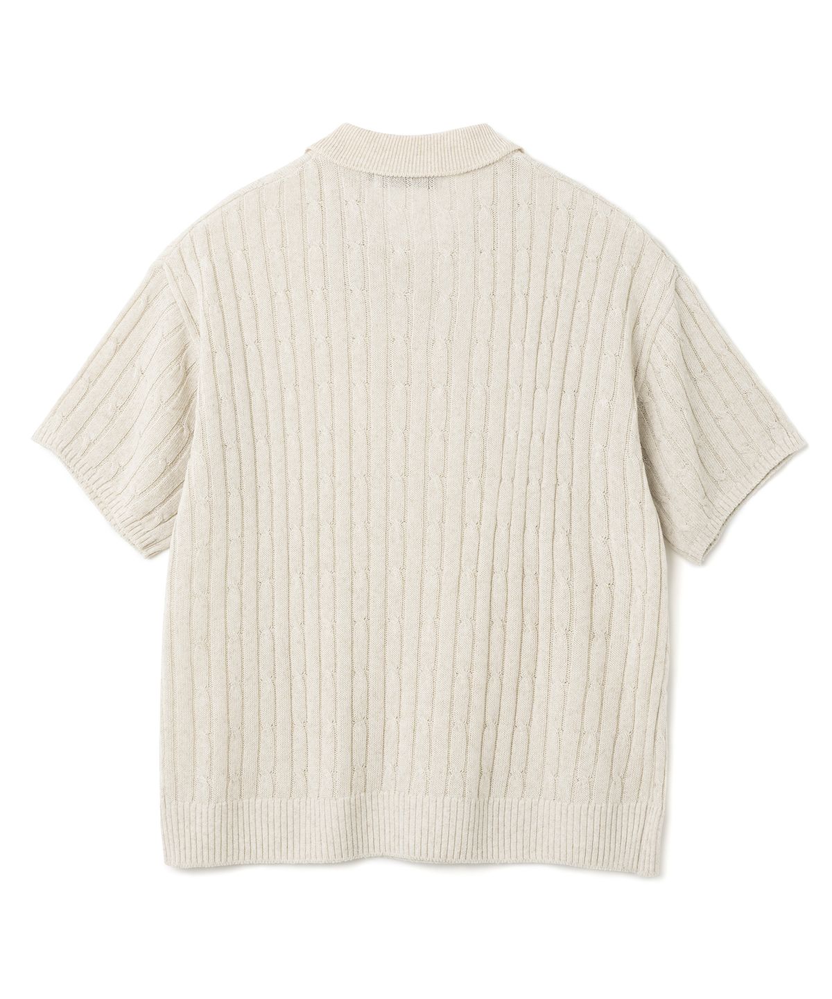 니티드(KNITTED) 린넨 케이블 카라 하프 니트 OATMEAL