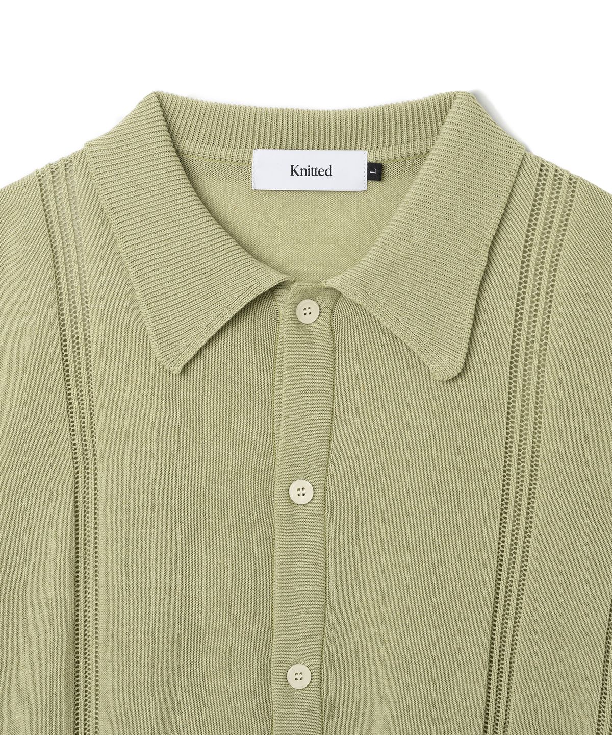 니티드(KNITTED) 린넨 스카시 니트 셔츠 SAGE GREEN