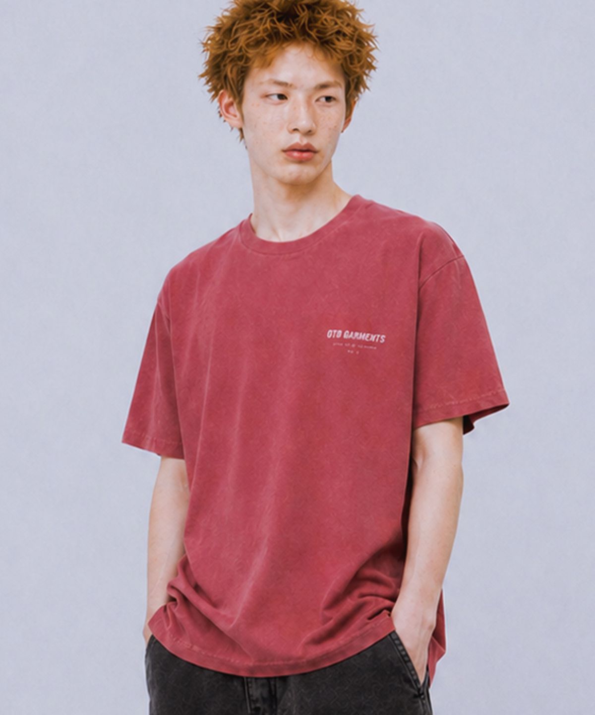 큐티에잇 가먼츠(QT8 GARMENTS) LB Pigment Simple Logo Tee (Red)