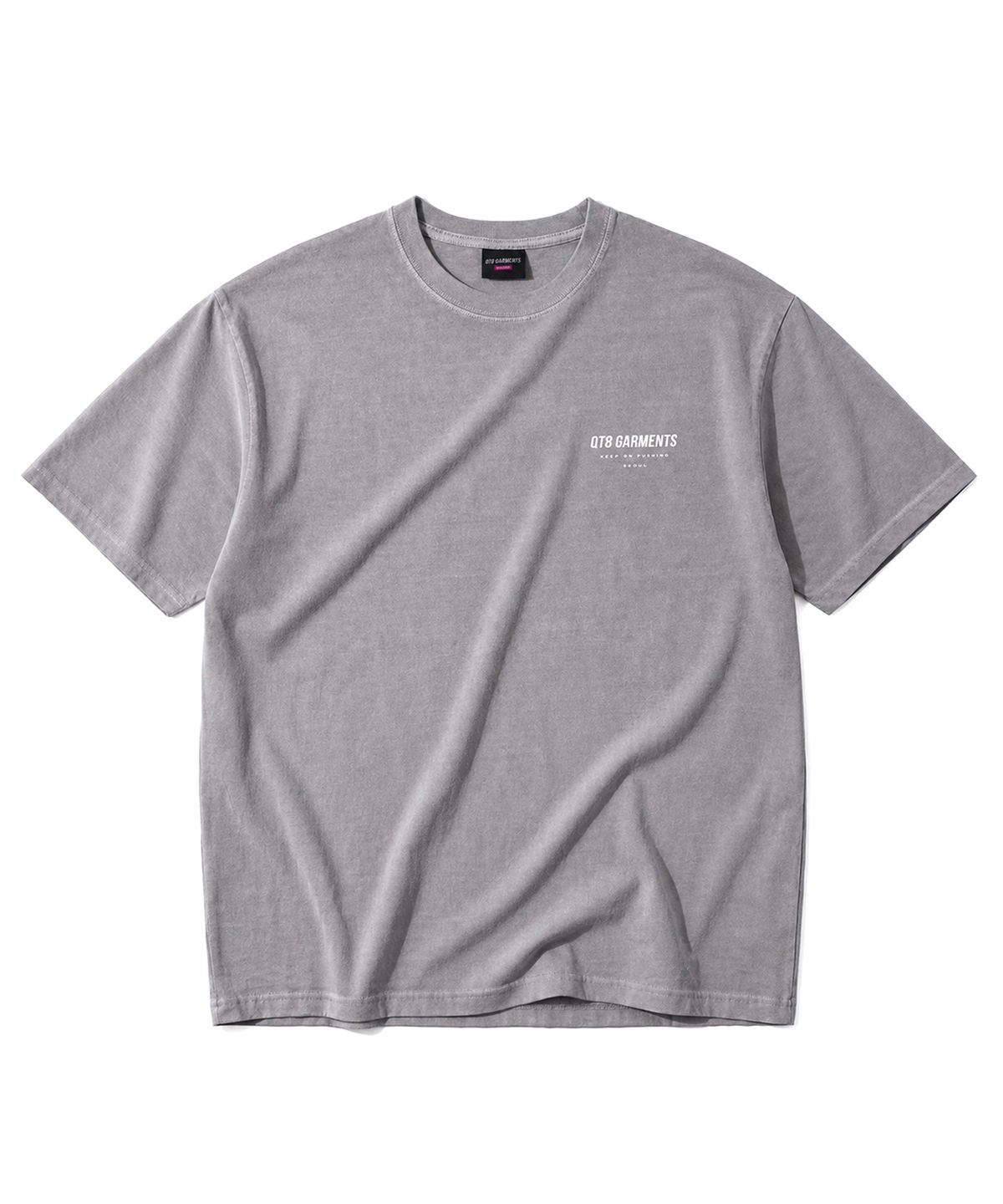 큐티에잇 가먼츠(QT8 GARMENTS) LB Pigment Simple Logo Tee (Grey)