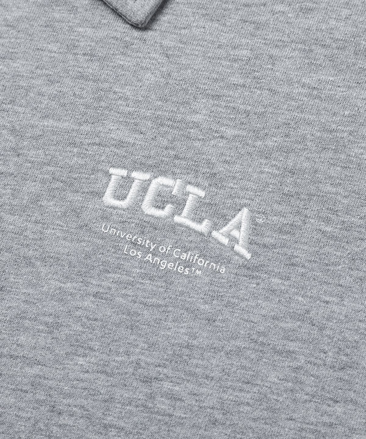 유씨엘에이(UCLA) 남녀공용 미니쮸리 칼라 반집업 반팔 티셔츠[M-GREY](UA4ST91_51)