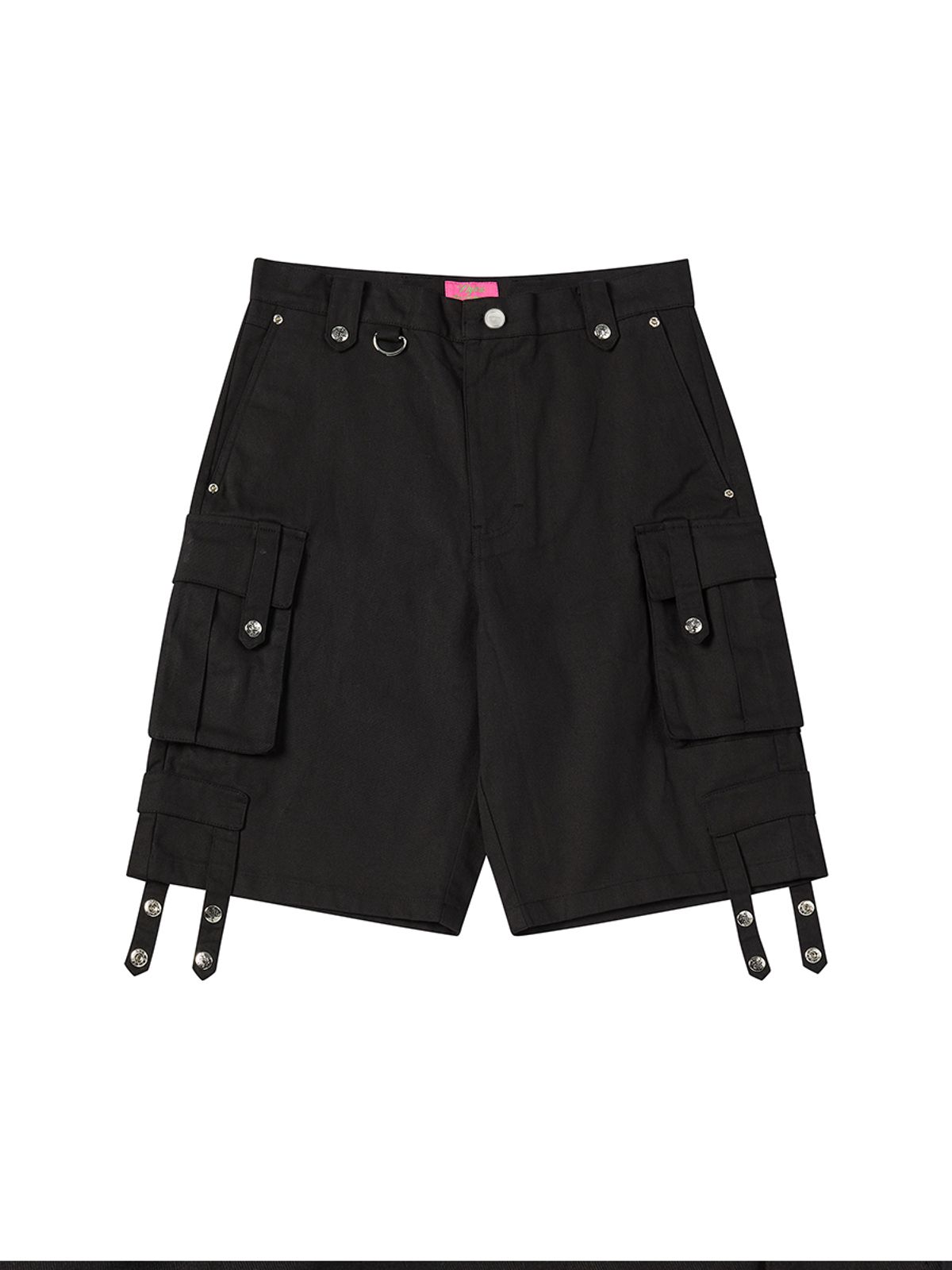 엔와이엑스엑스(NYXX) BUTTON CARGO HALF PANTS BLACK