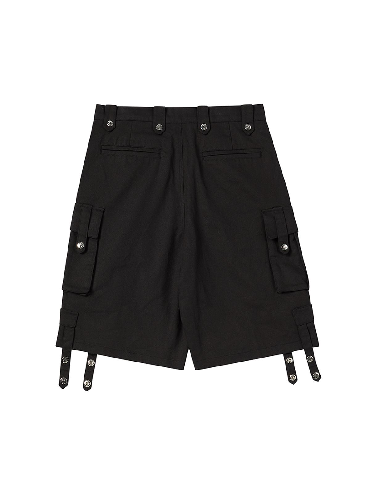 엔와이엑스엑스(NYXX) BUTTON CARGO HALF PANTS BLACK