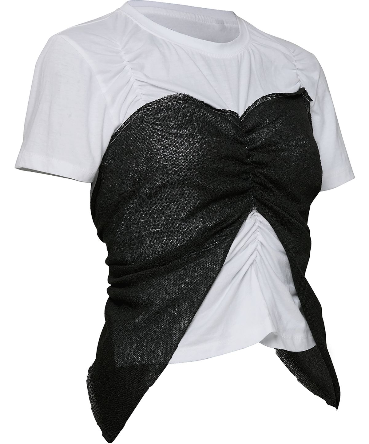 플레어업(FLAREUP) Bustier Layered T-Shirt (FL-122_White&Black)