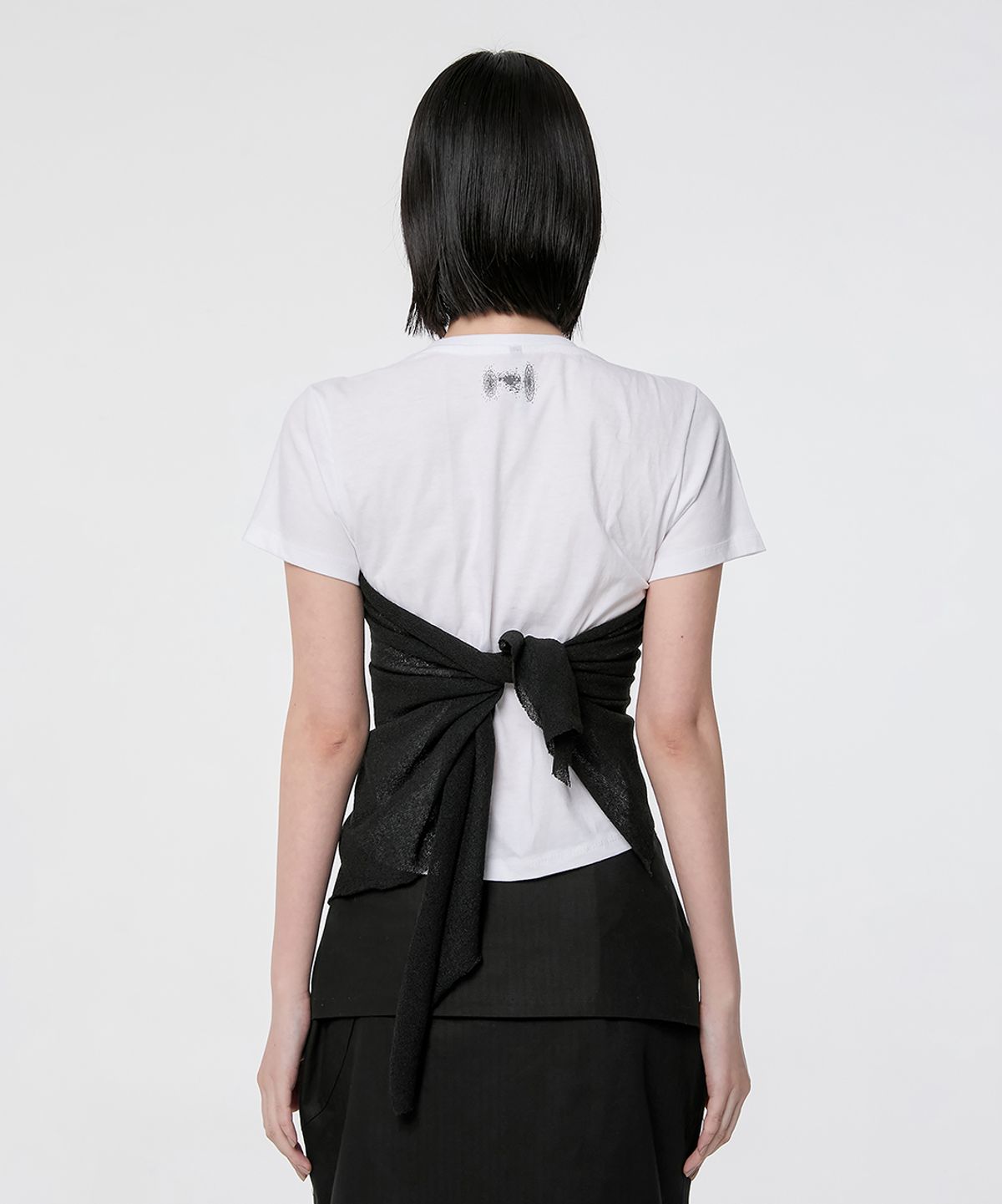 플레어업(FLAREUP) Bustier Layered T-Shirt (FL-122_White&Black)