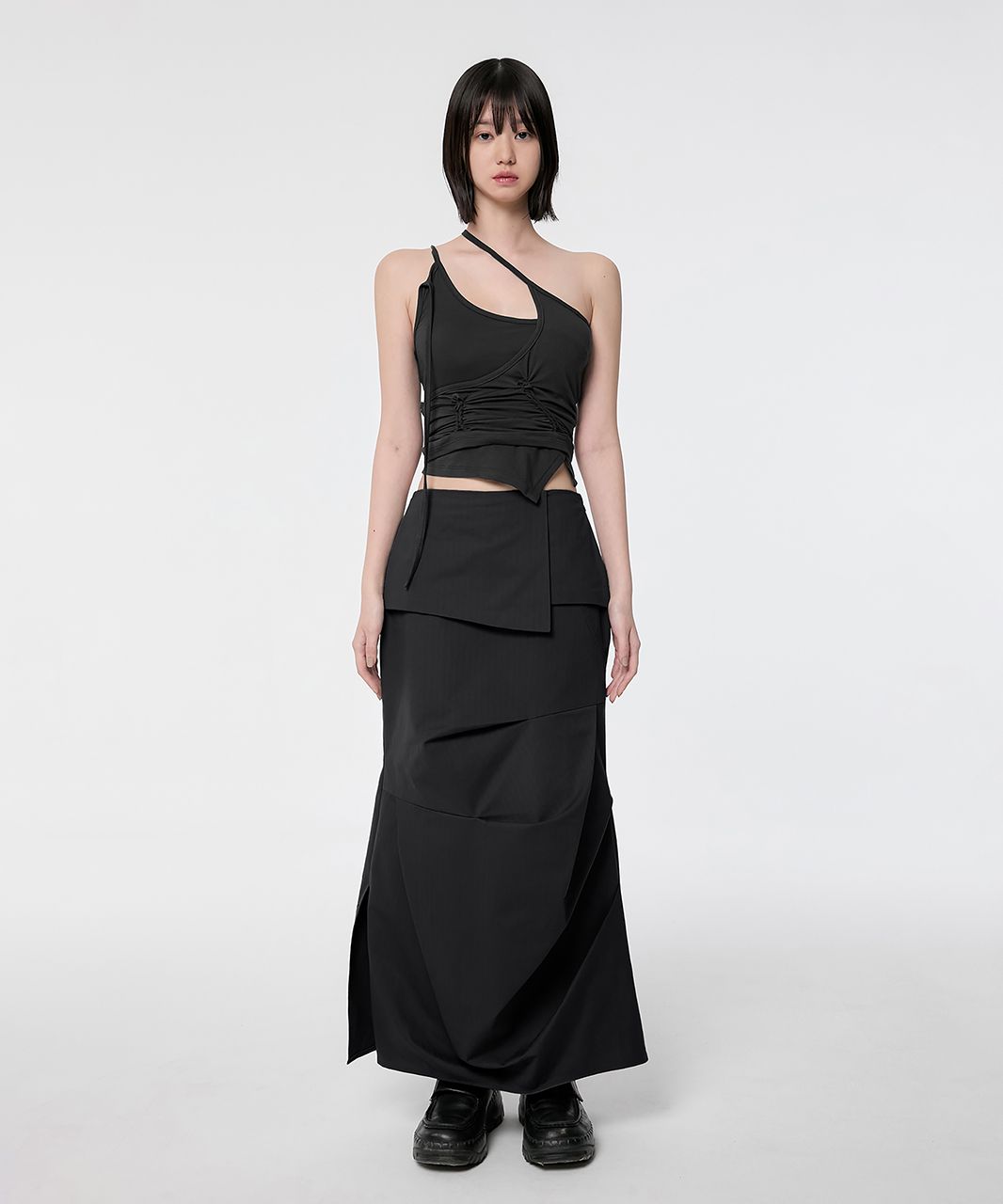 スカート FLARE UP Drape Layered Maxi Skirt 5BMM040 FLARE UP Drape Layered Maxi Skirt 5BMM040