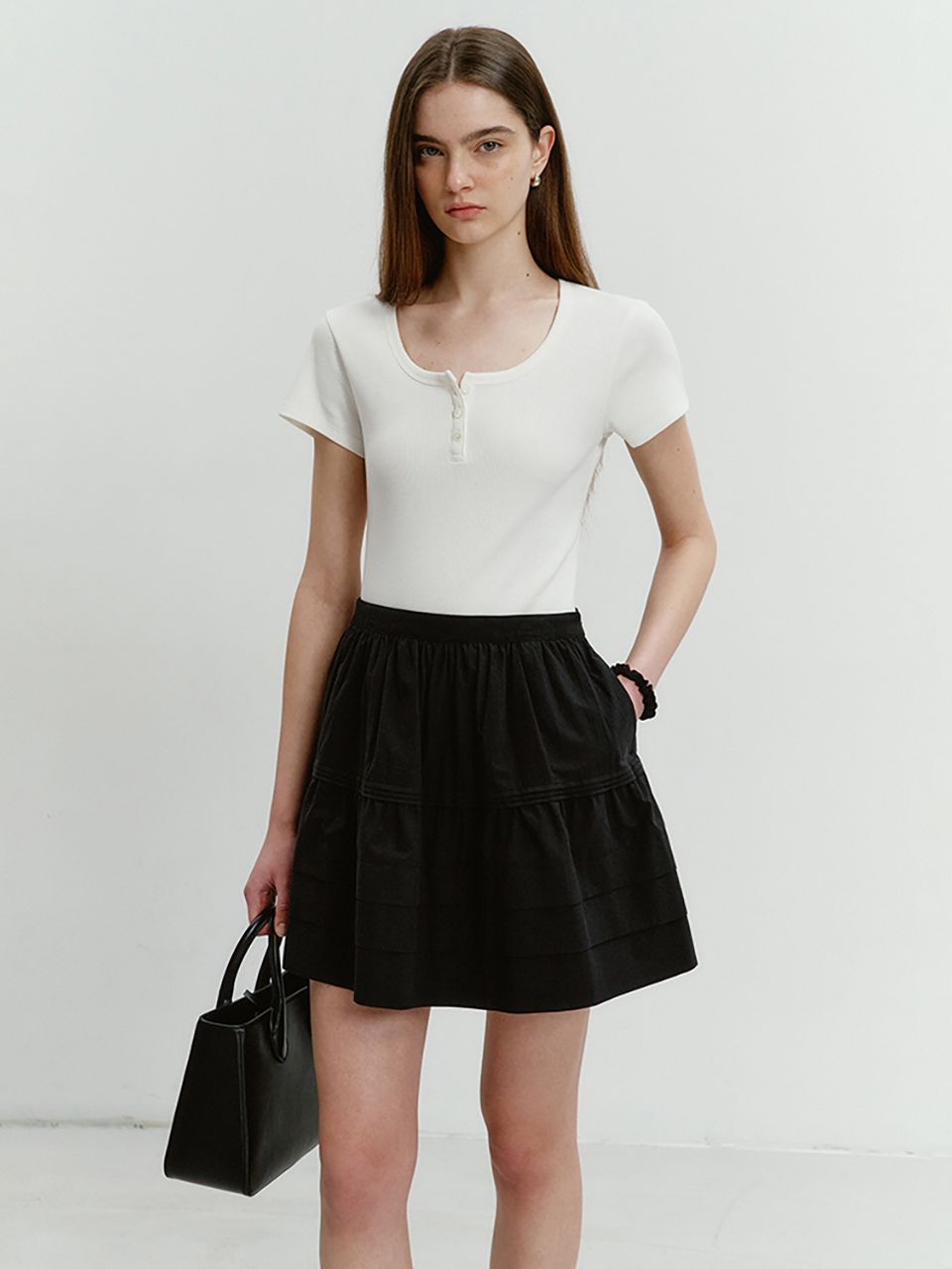 MUSINSA | DUNST FOR WOMEN MINI FULL SKIRT BLACK_UDSK4B224BK