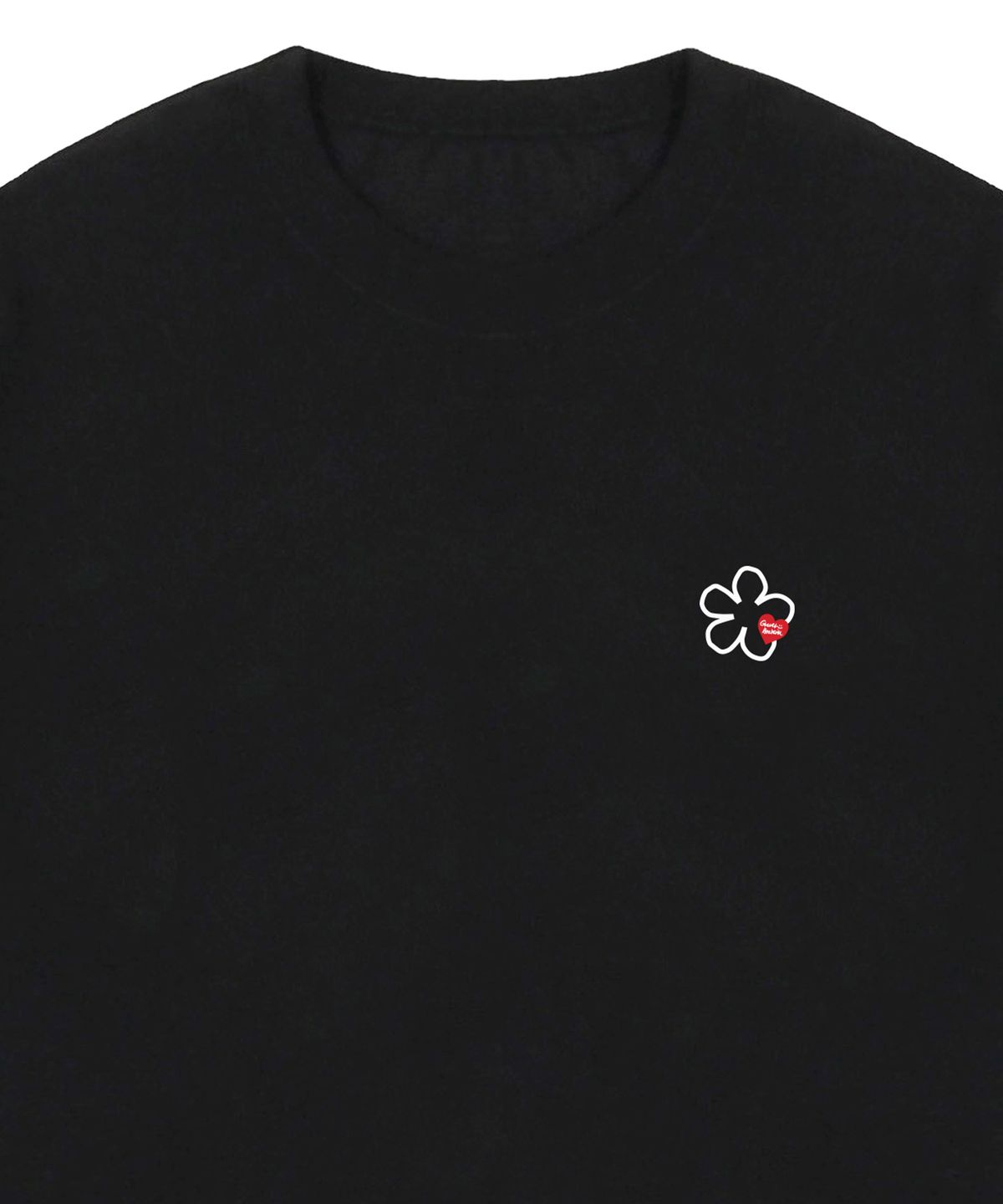 그레이버(GRAVER) [UNISEX]스몰 라인 플라워 하트로고 반팔티_블랙
