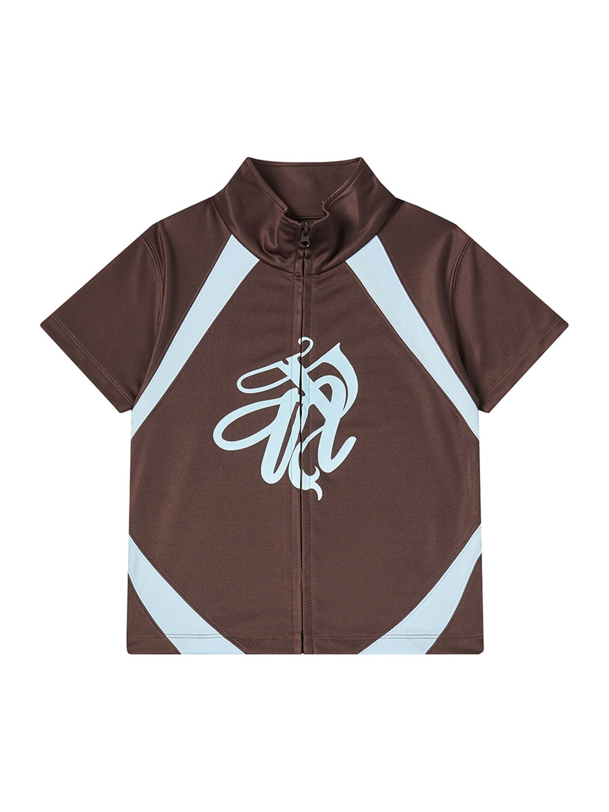 엔와이엑스엑스(NYXX) EMBLEM MOCKNECK ZIP-UP TOP BROWN