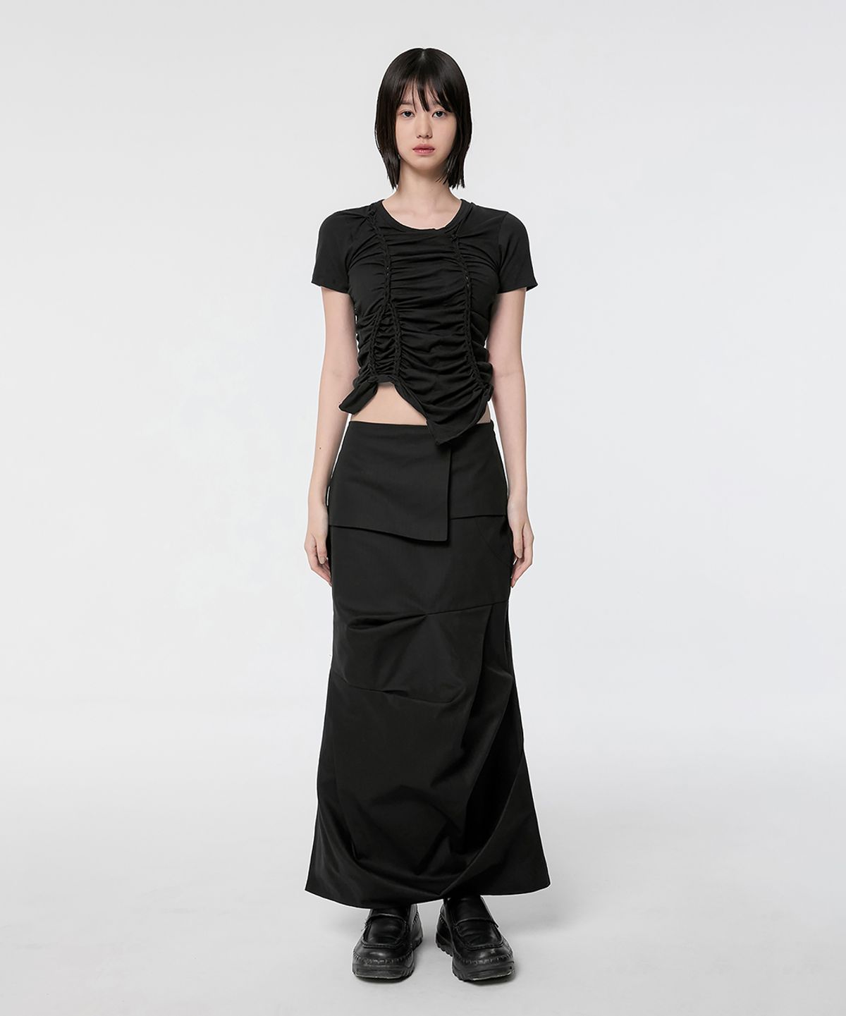 플레어업(FLAREUP) Handmade Twisted T-Shirt (FL-119_Black)