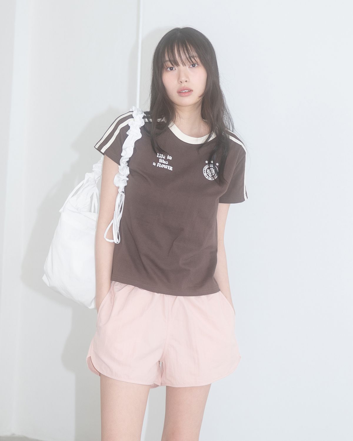 해비즘(HAVISM) W LLF UNIFORM S/S TEE(BROWN)