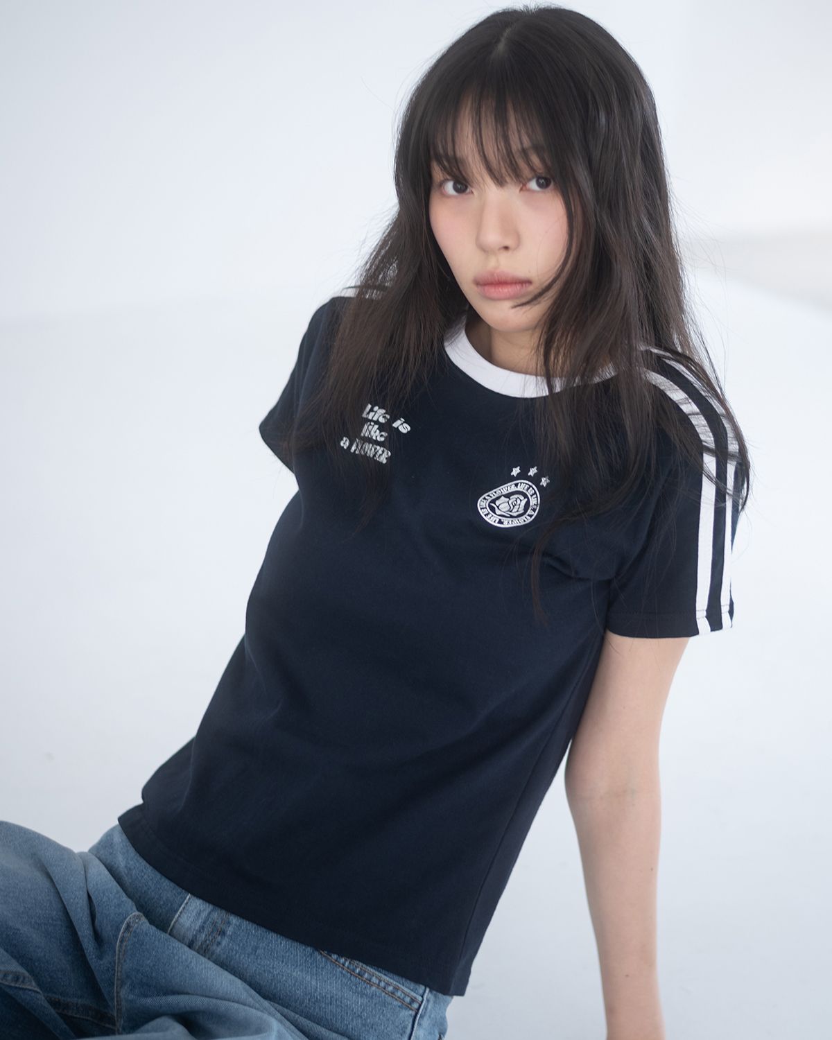 해비즘(HAVISM) W LLF UNIFORM S/S TEE(NAVY)