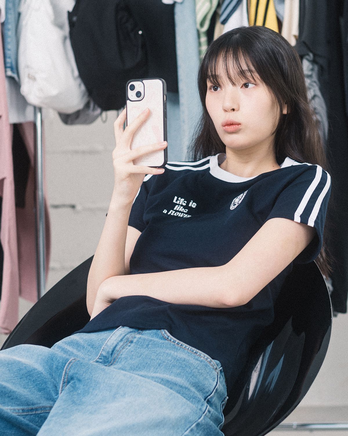 해비즘(HAVISM) W LLF UNIFORM S/S TEE(NAVY)