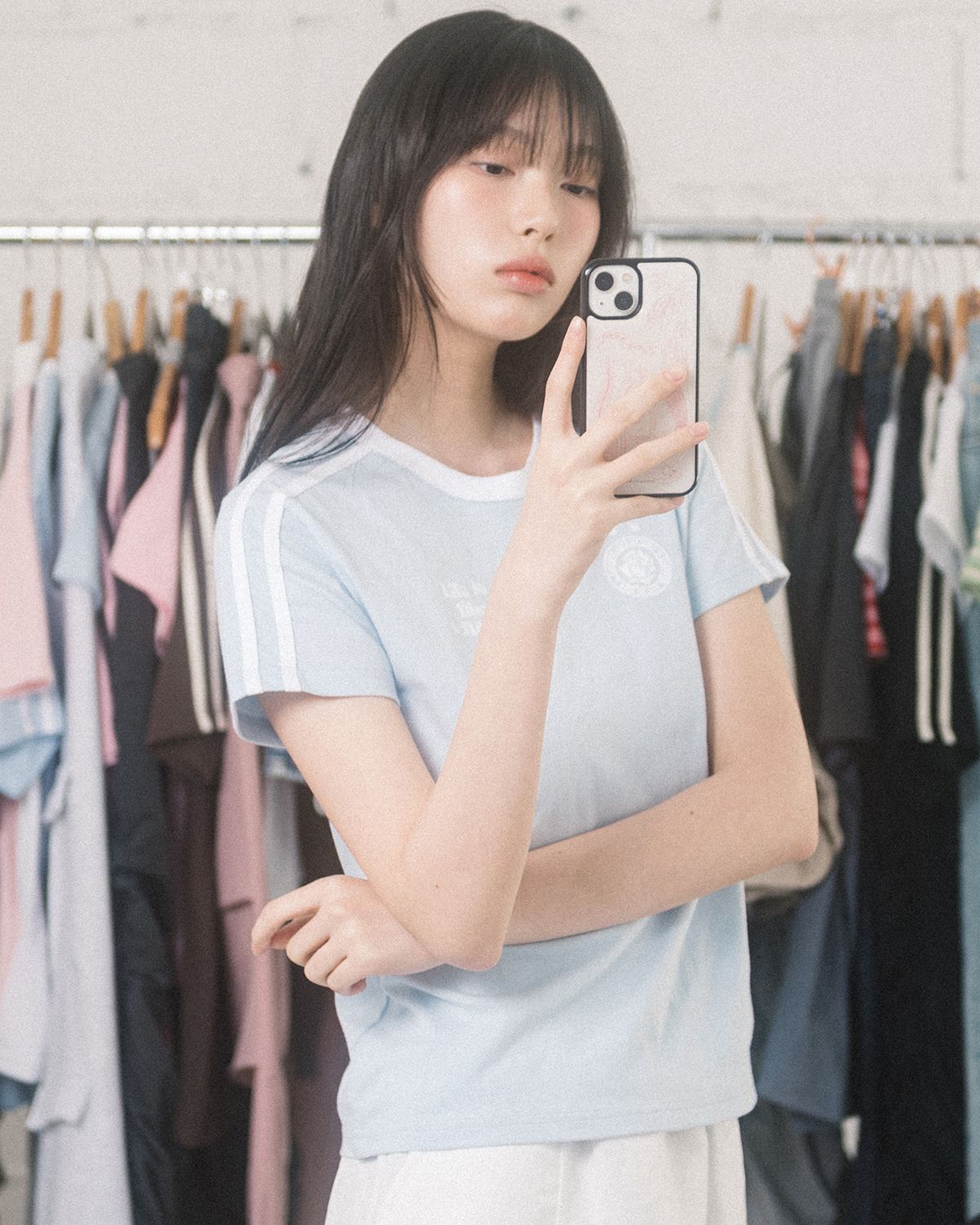 해비즘(HAVISM) W LLF UNIFORM S/S TEE(SKY BLUE)