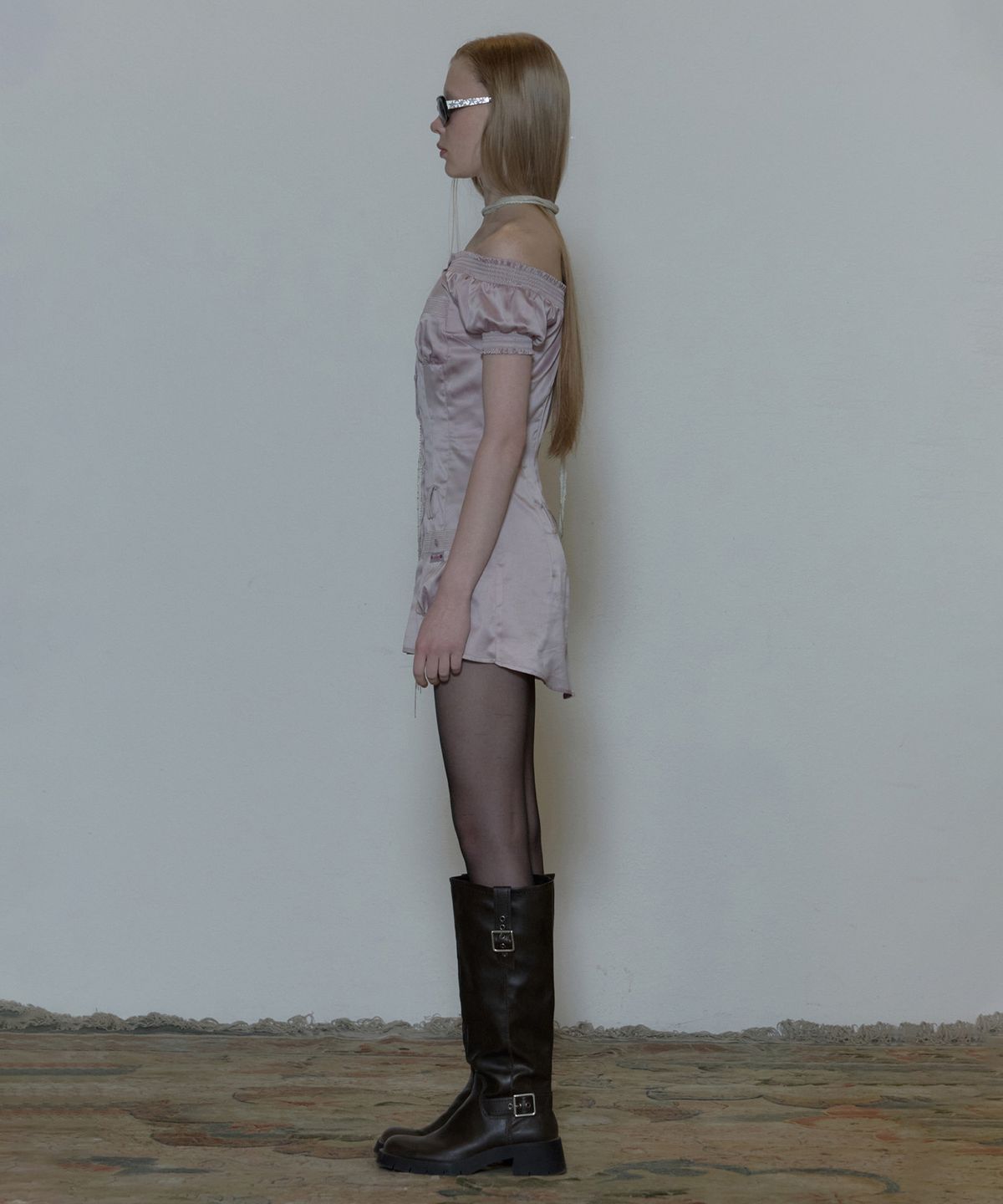 스컬프터(SCULPTOR) Ethereal Satin Dress Pale Purple