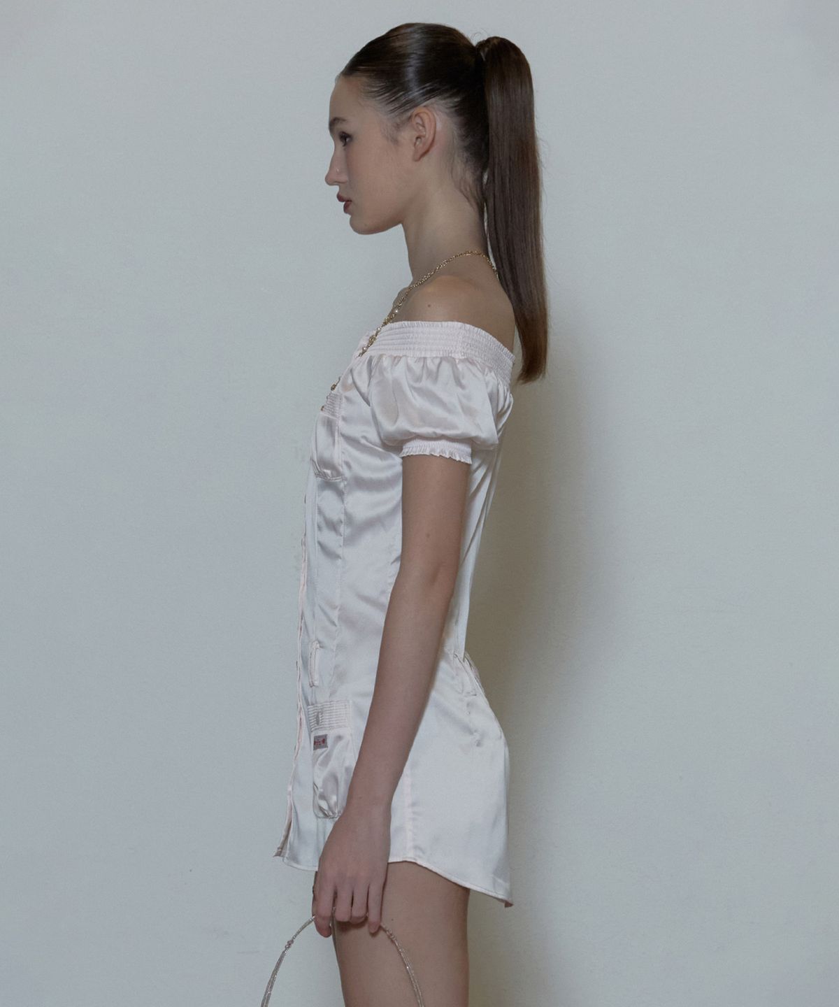 스컬프터(SCULPTOR) Ethereal Satin Dress Soft Pink