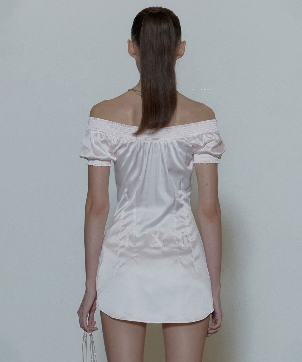 스컬프터(SCULPTOR) Ethereal Satin Dress Soft Pink