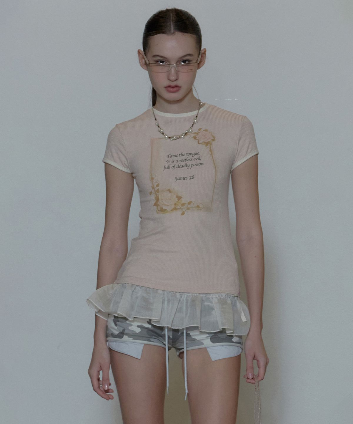 스컬프터(SCULPTOR) Rose Ringer Tee Peach Fuzz