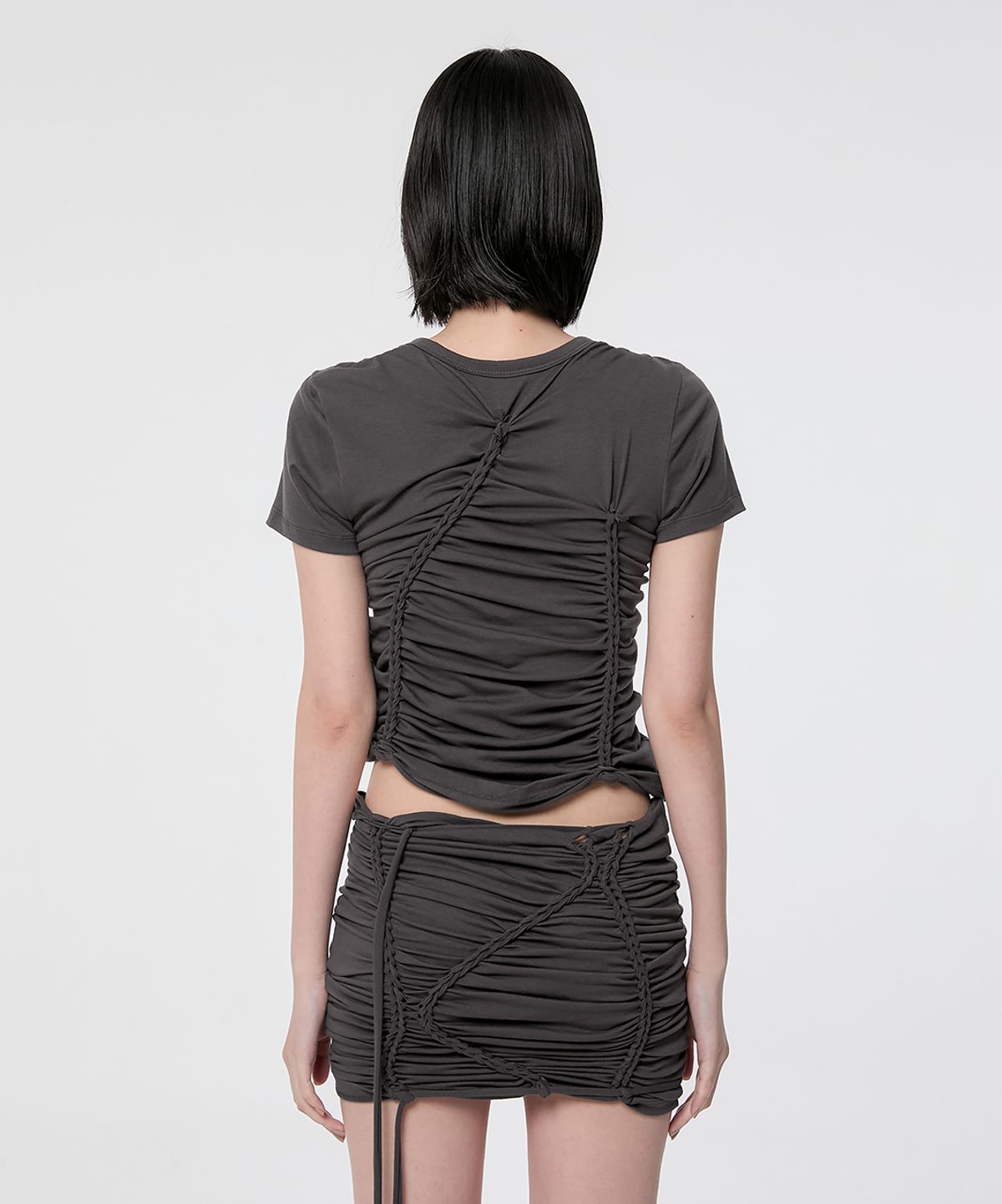플레어업(FLAREUP) Handmade Twisted T-Shirt (FL-119_Charcoal)