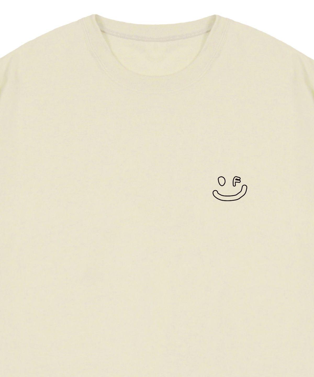 그레이버(GRAVER) [UNISEX]스몰 라인 드로잉스마일 반팔티_샌드베이지